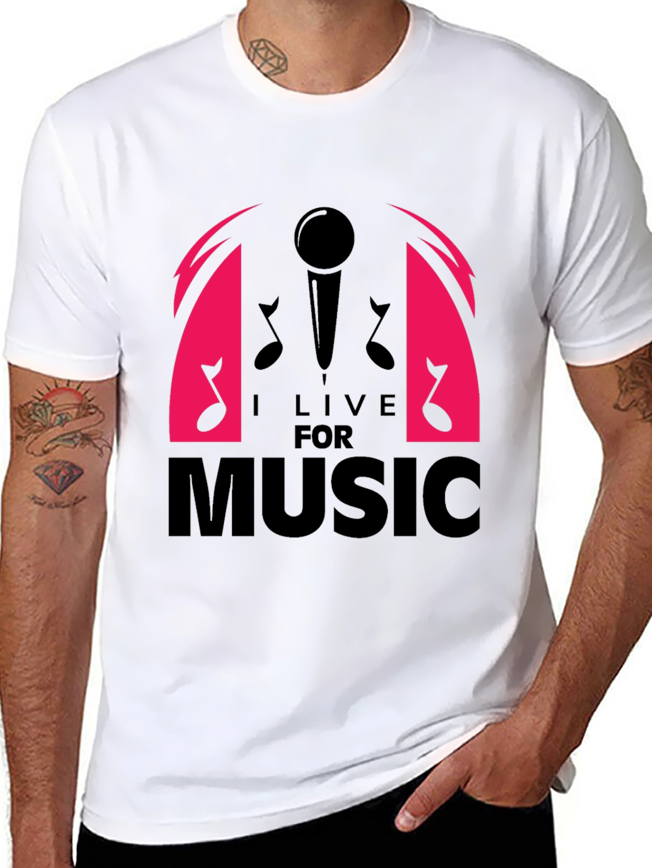 I Live For Music Graphic T-Shirt