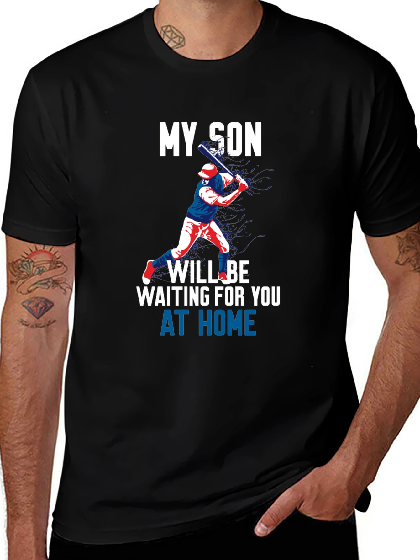 My Son Will Be Waiting Baseball T-Shirt