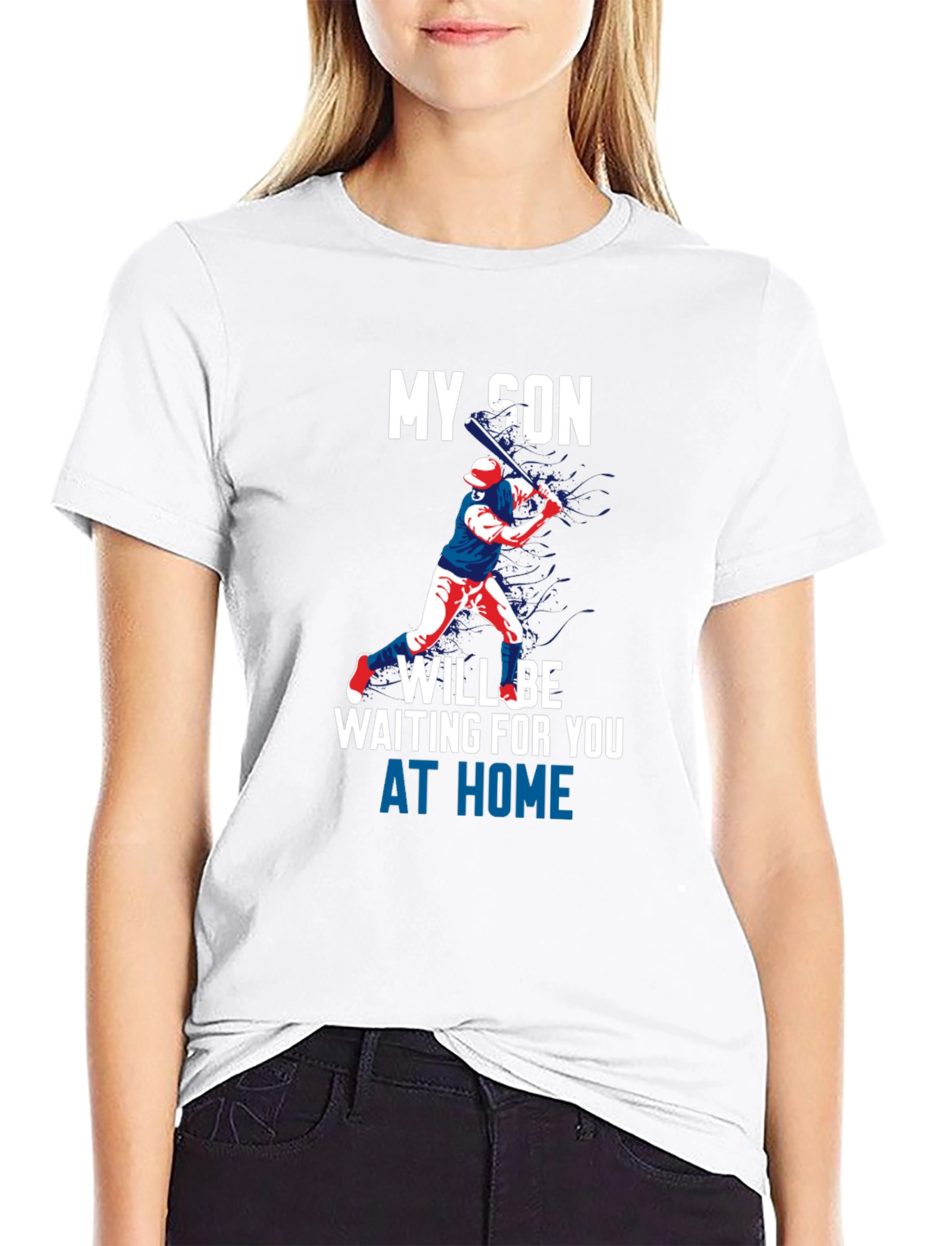 My Son Will Be Waiting Baseball T-Shirt
