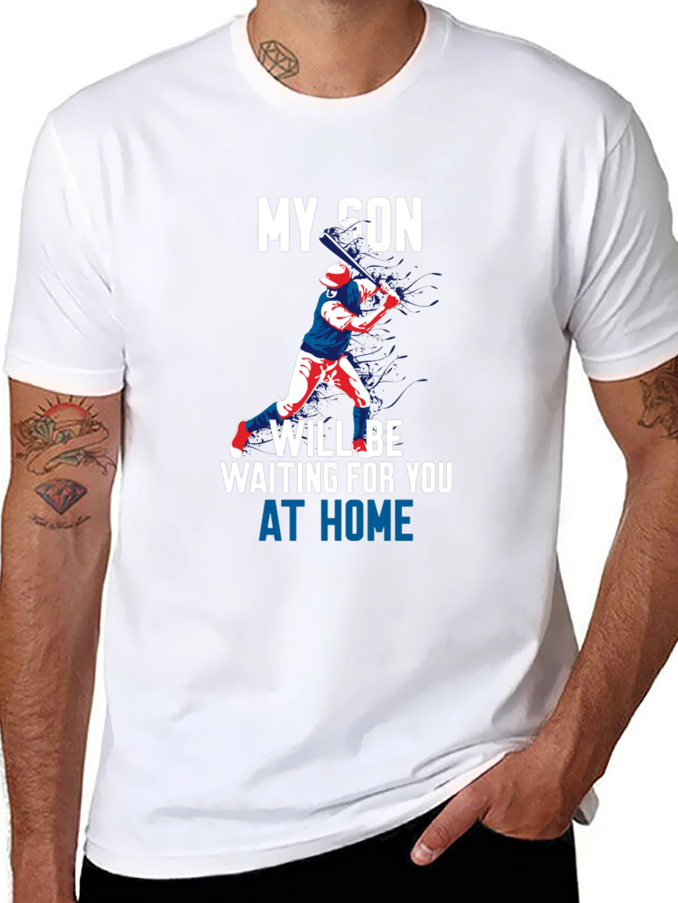 My Son Will Be Waiting Baseball T-Shirt