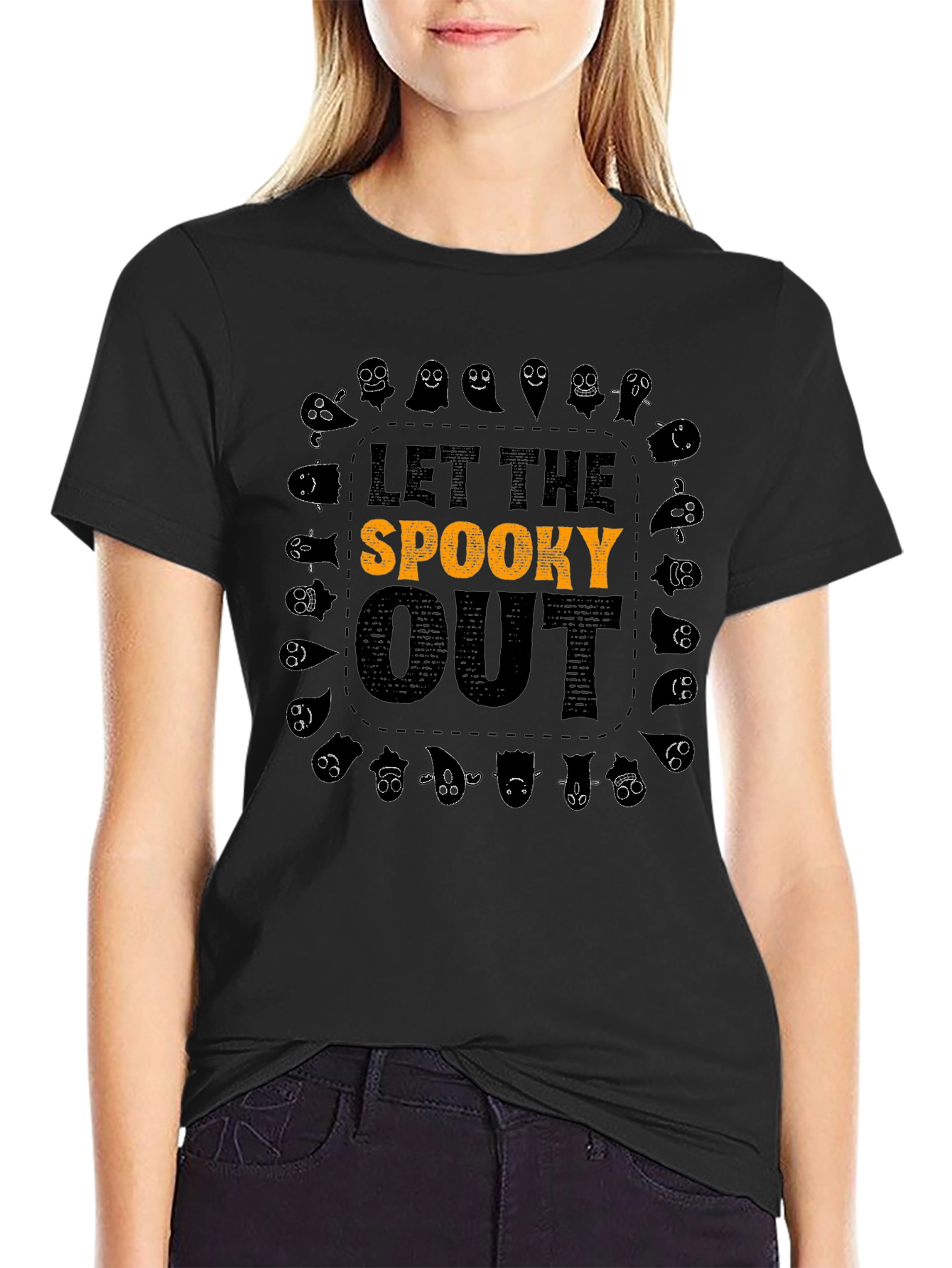 Let The Spooky Out Halloween Graphic T-Shirt