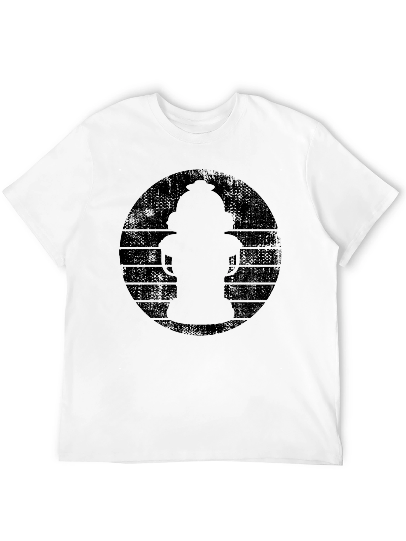 Retro Fire Hydrant Graphic Tee - Black Cotton
