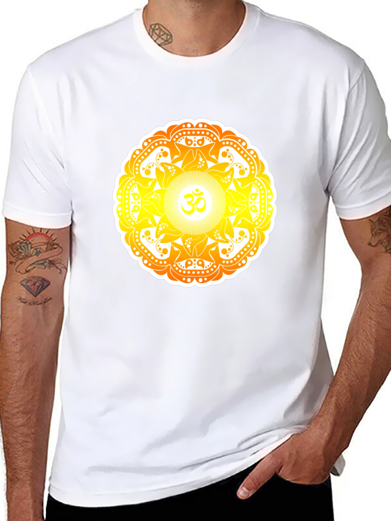 Om Mandala Graphic Tee - Black Cotton T-Shirt