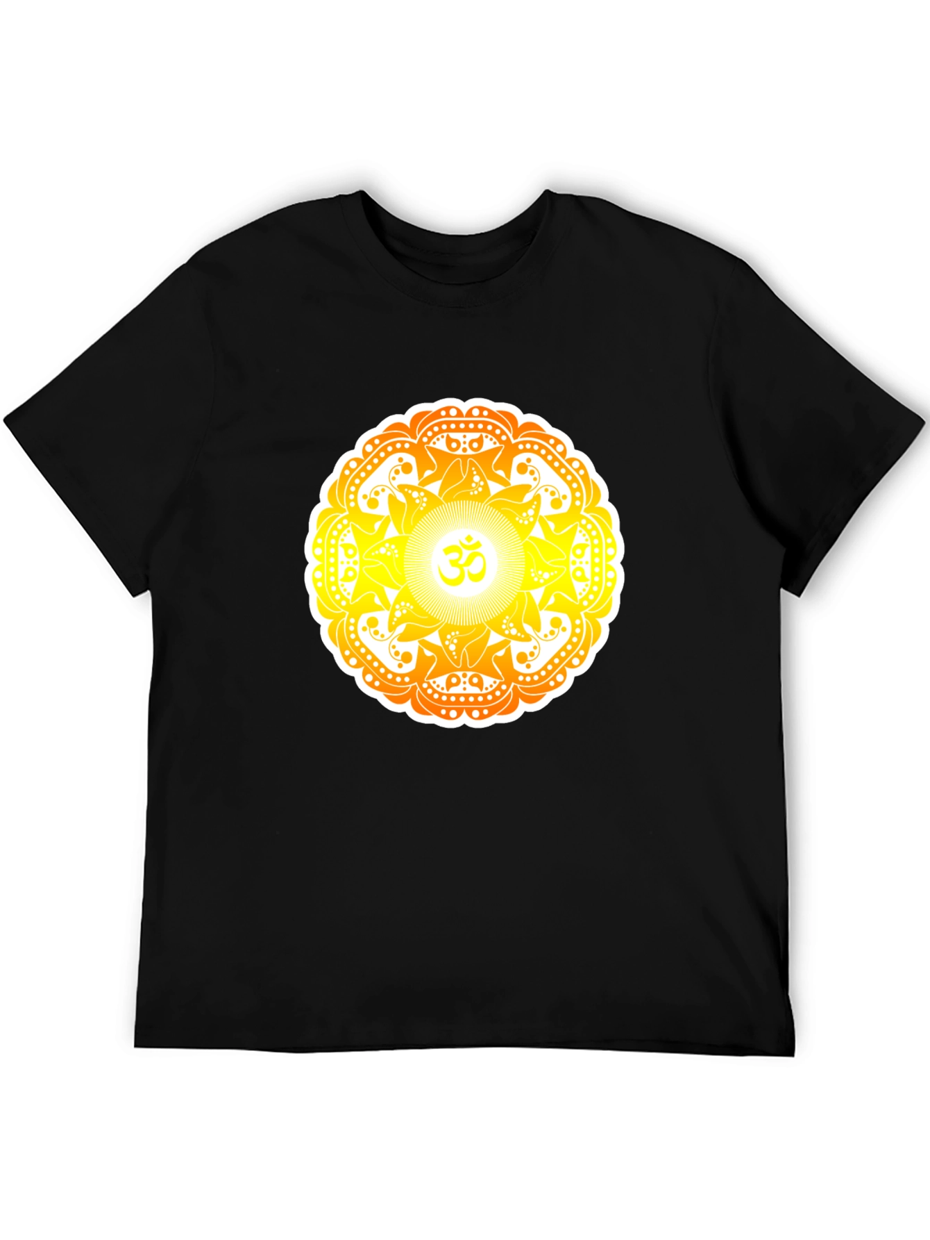 Om Mandala Graphic Tee - Black Cotton T-Shirt