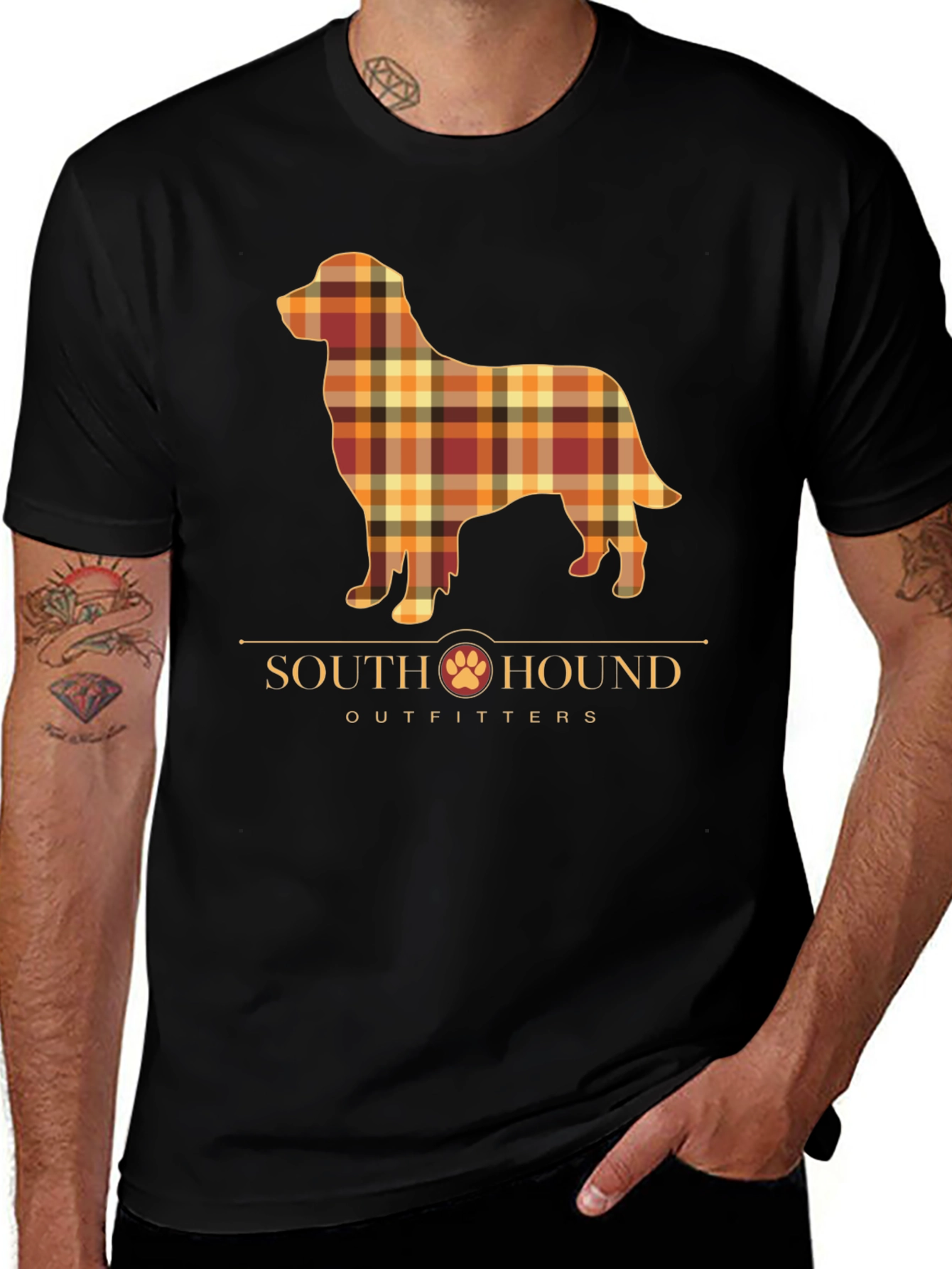 South Hound Outfitters Plaid Dog Graphic Tee