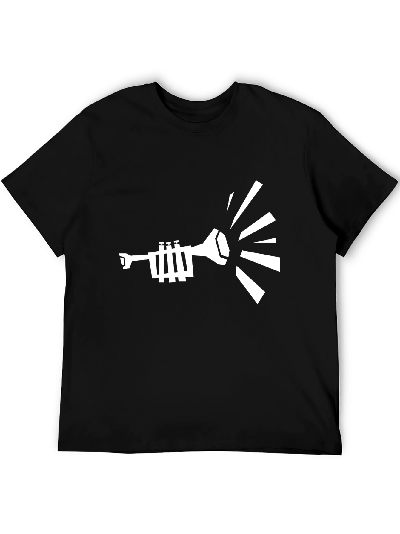 Music Tee - Trumpet Design Black T-Shirt