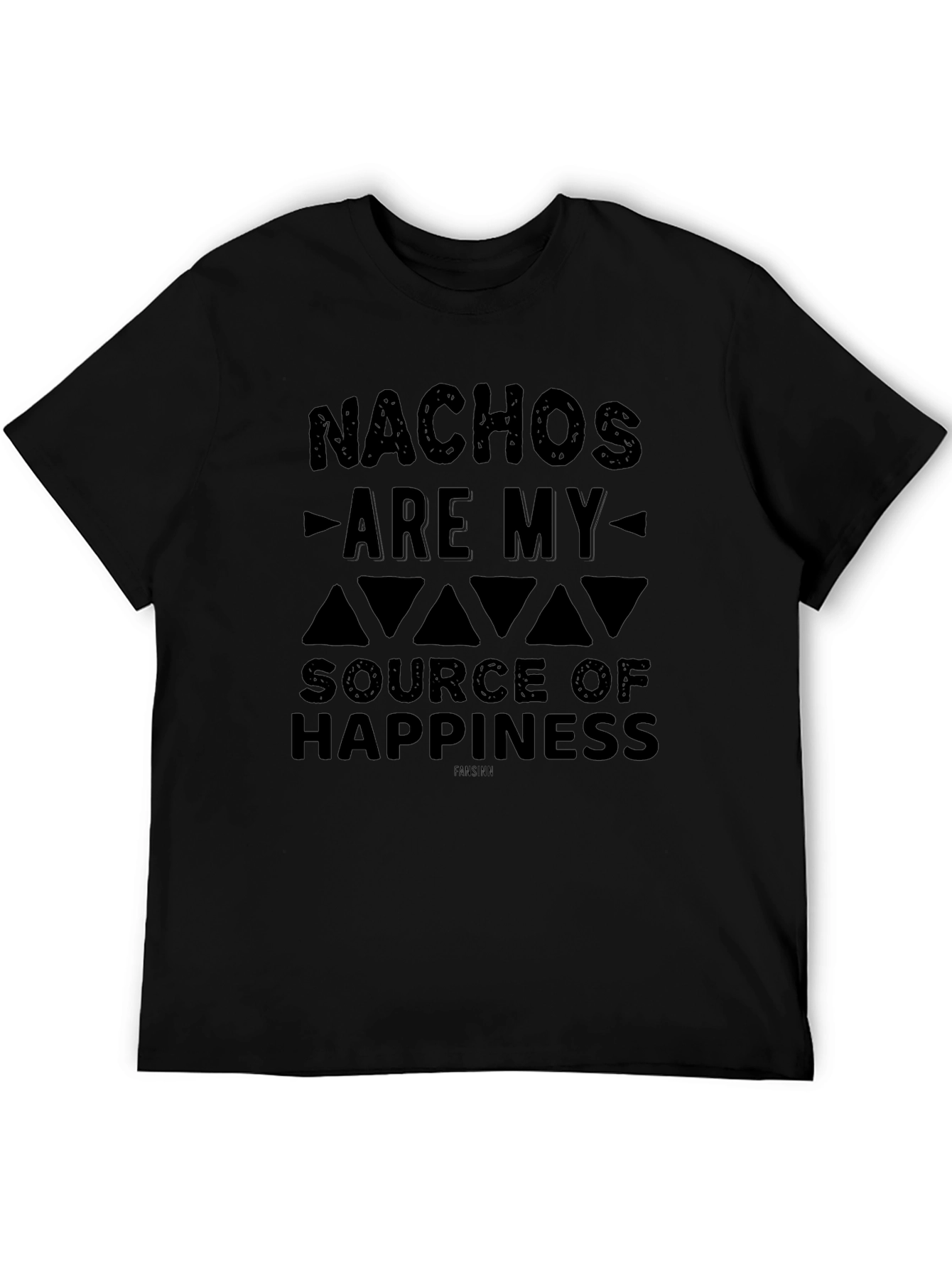 Nachos Are My Source of Happiness Black Graphic Tee