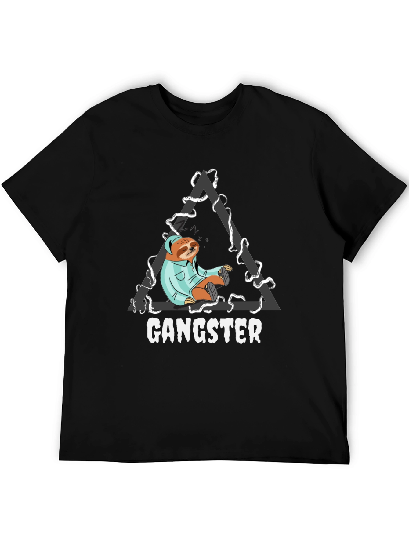 Gangster Sloth Graphic Tee - Black