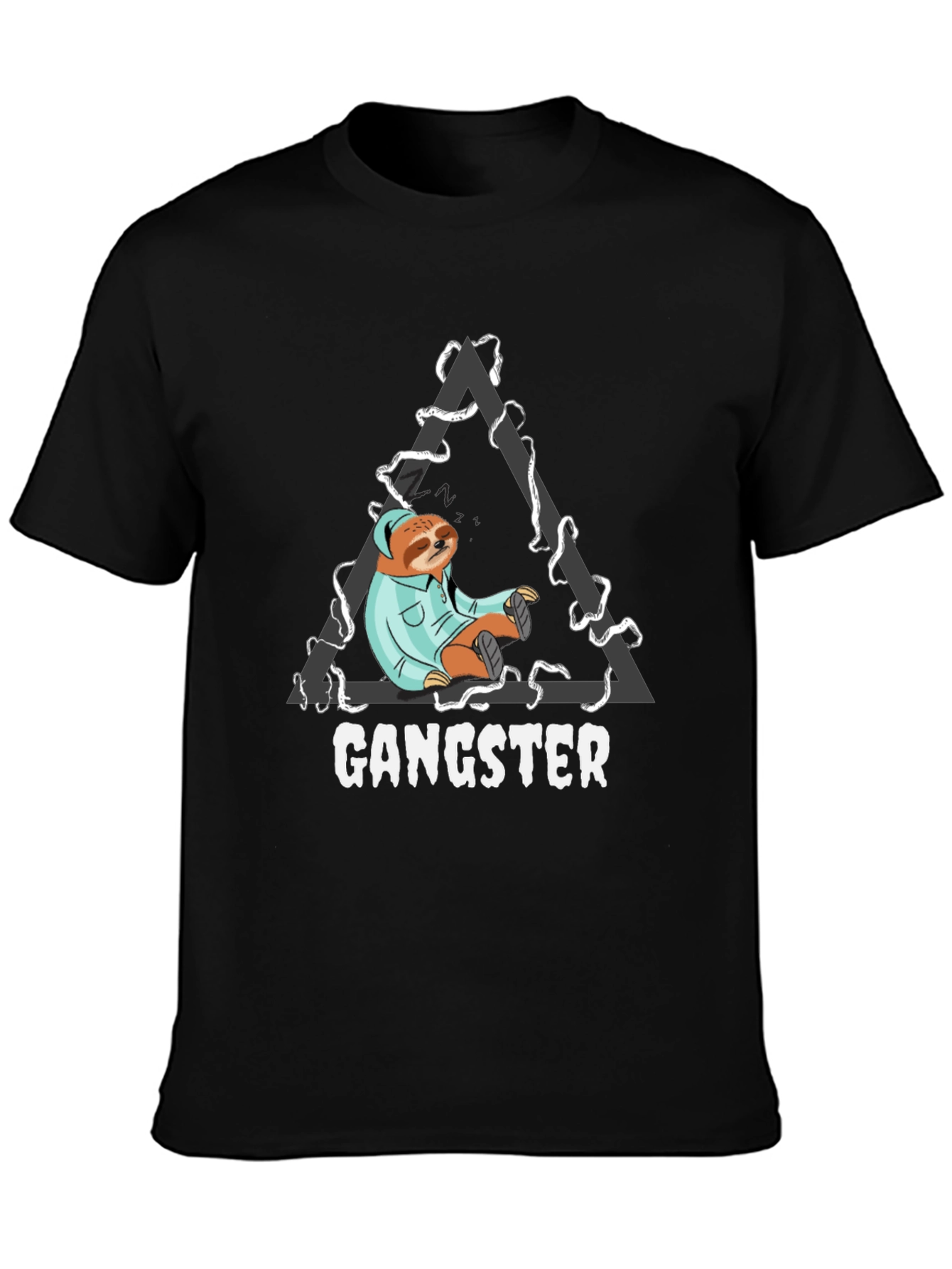 Gangster Sloth Graphic Tee - Black