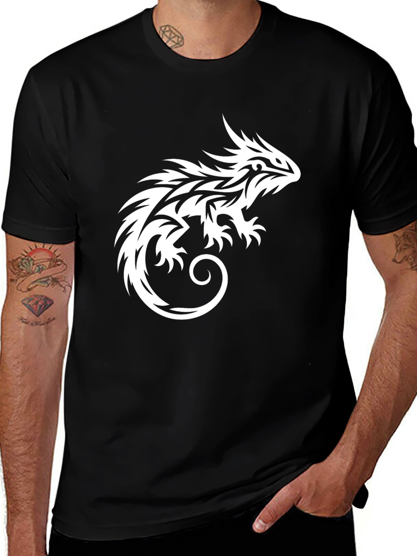 Mens Black Lizard Graphic Tee