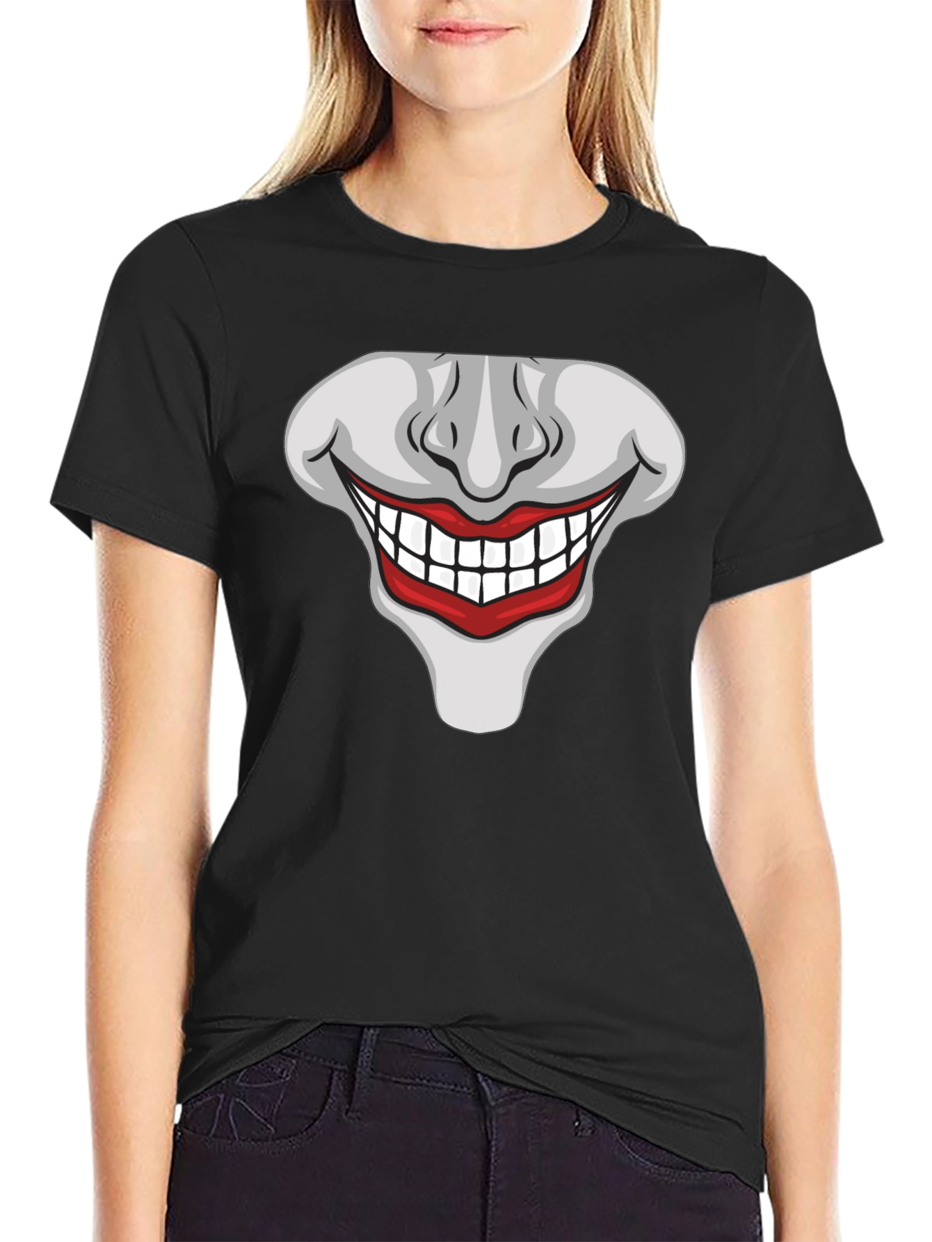 Joker Smile Graphic T-Shirt - Mens Black Tee