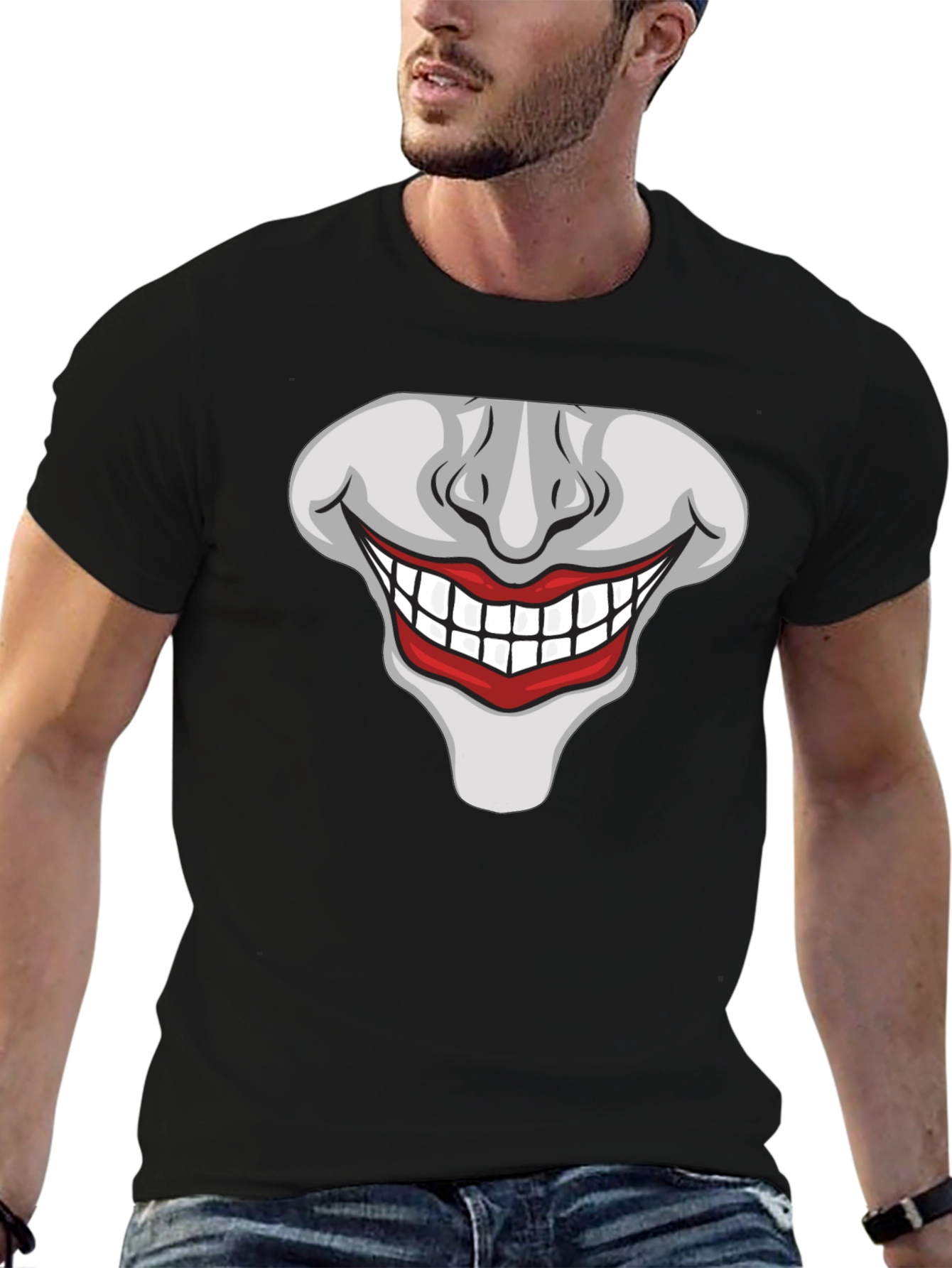 Joker Smile Graphic T-Shirt - Mens Black Tee