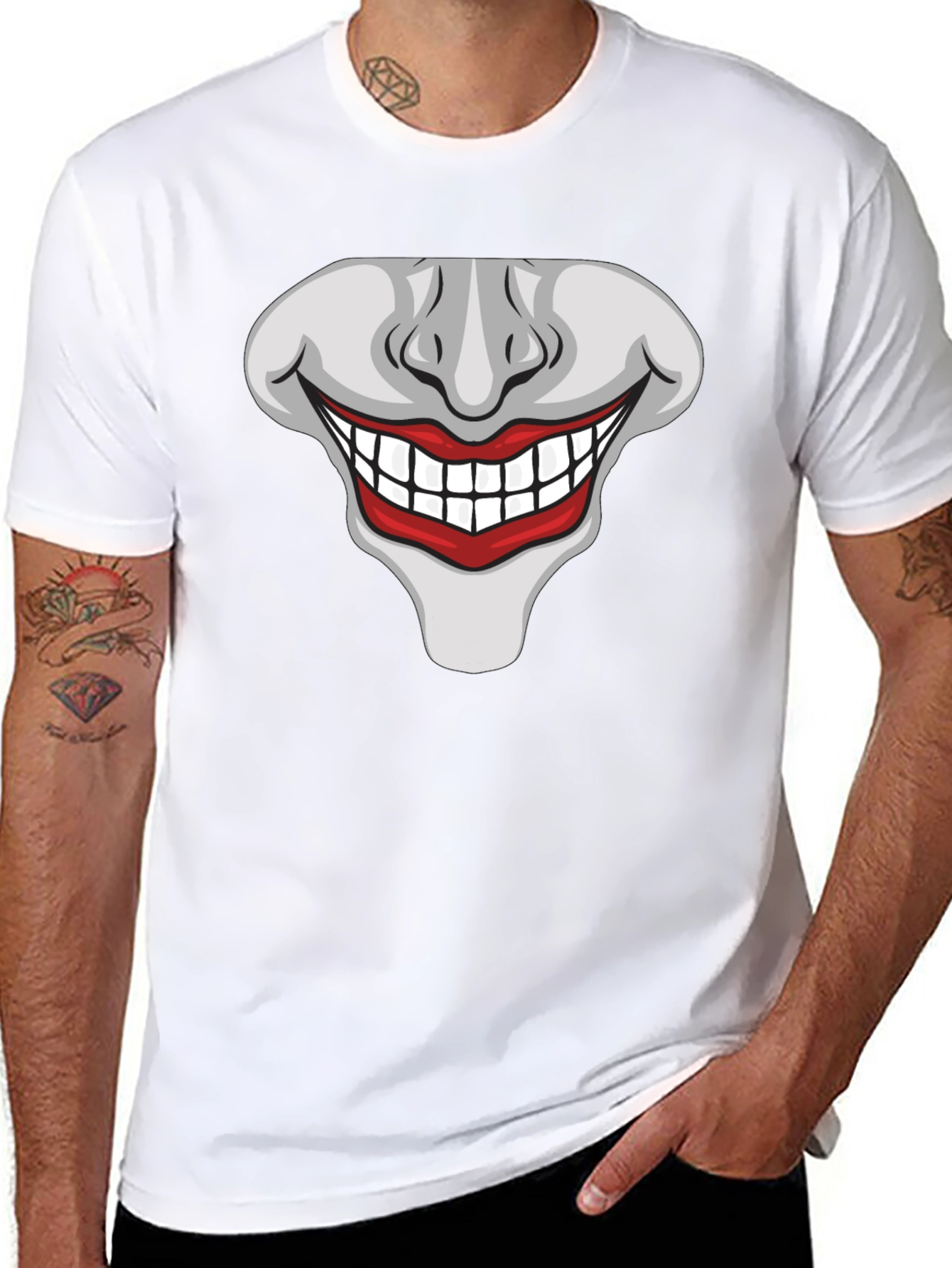 Joker Smile Graphic T-Shirt - Mens Black Tee