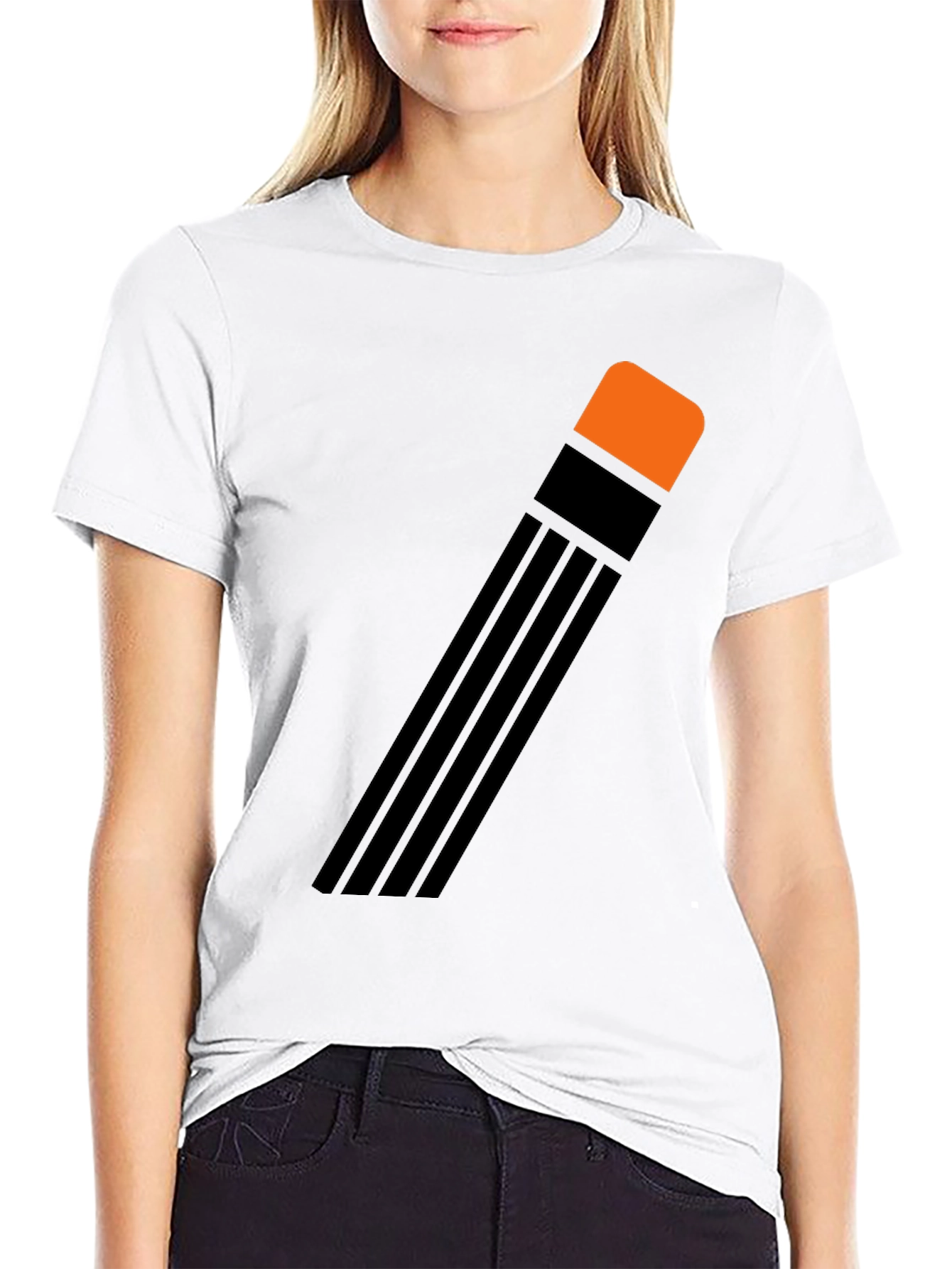 Pencil Graphic Black T-Shirt