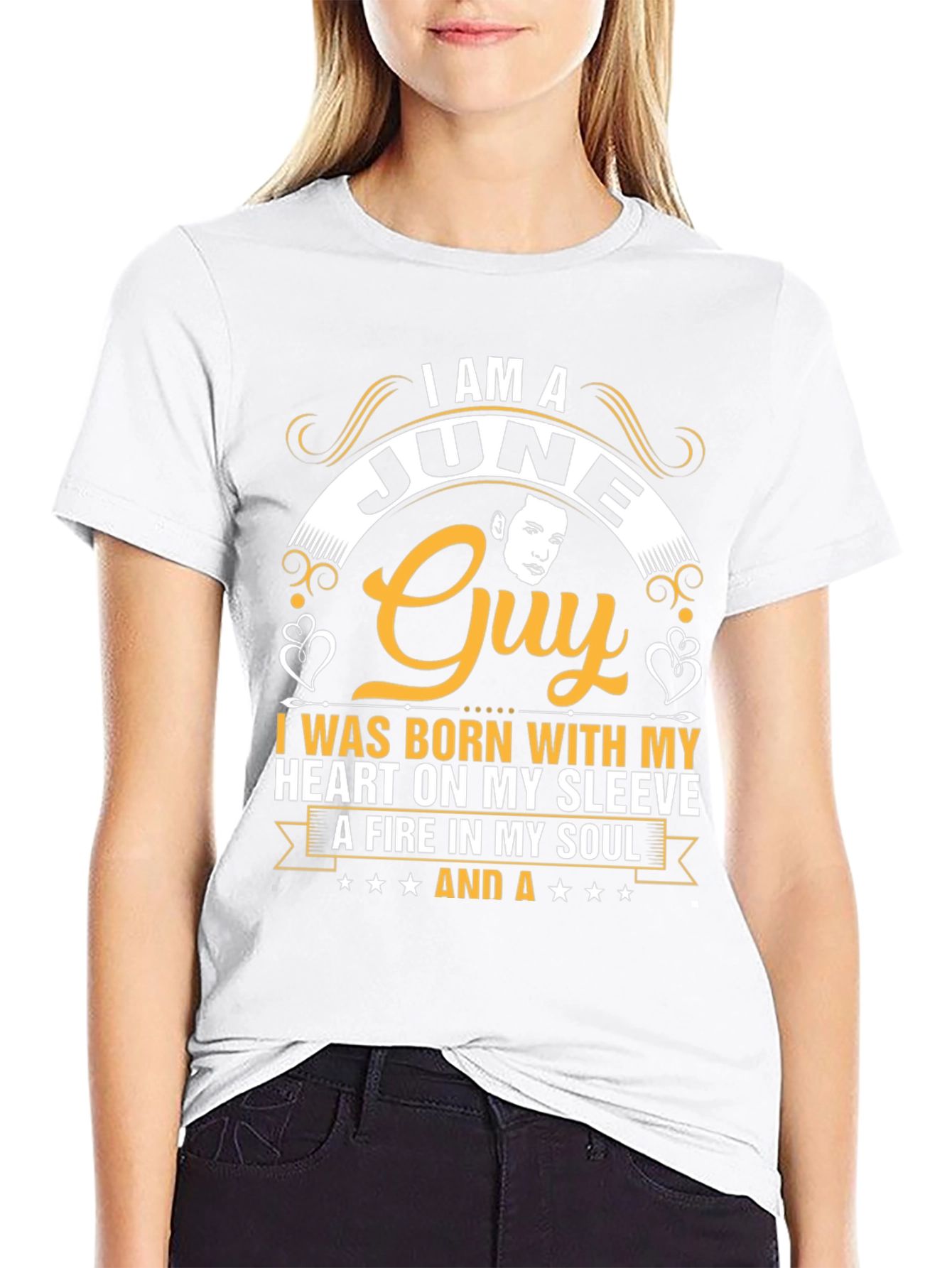 June Guy T-Shirt: Heart on Sleeve Fire in Soul