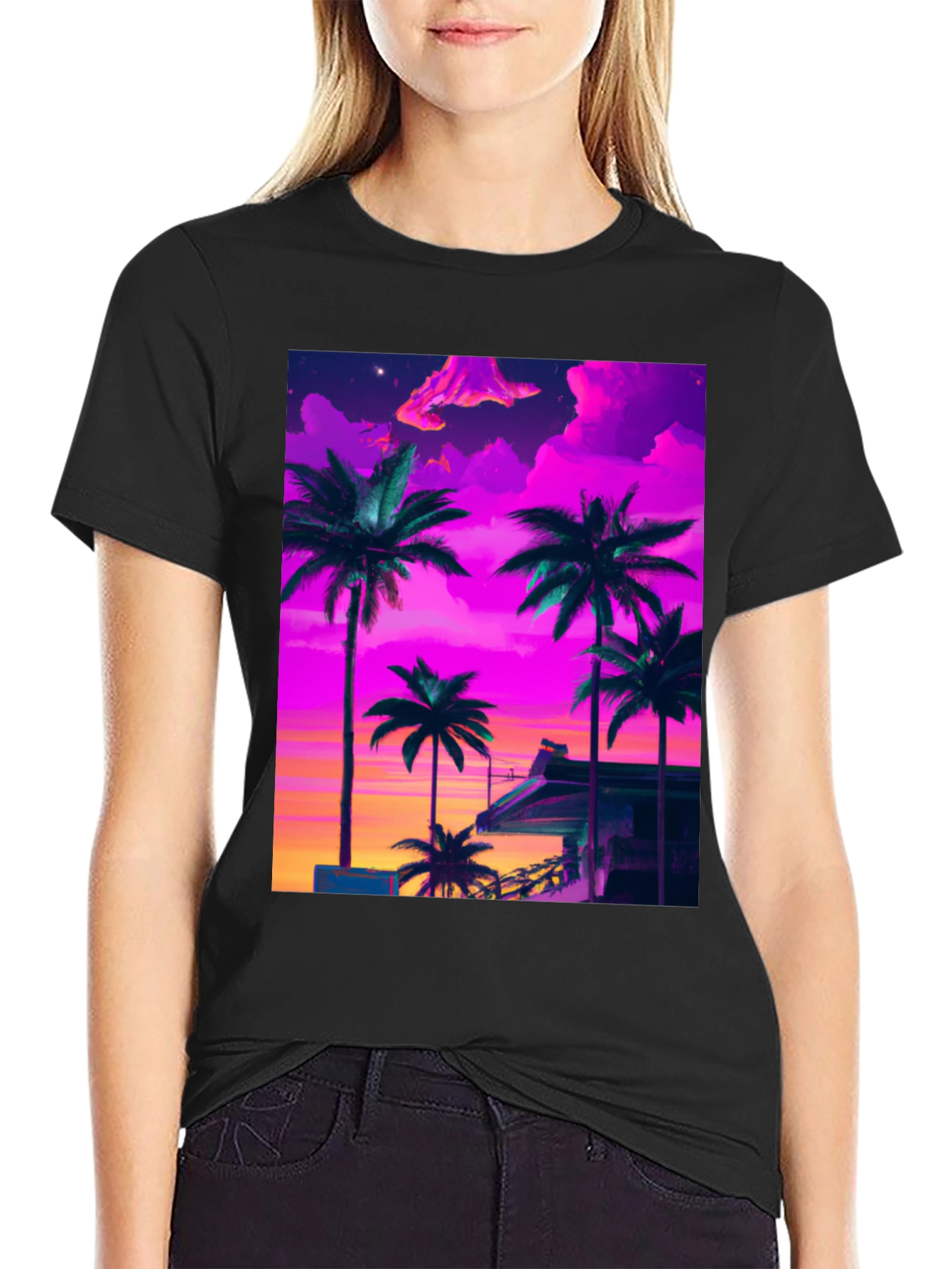 Vaporwave Palm Tree Graphic Tee