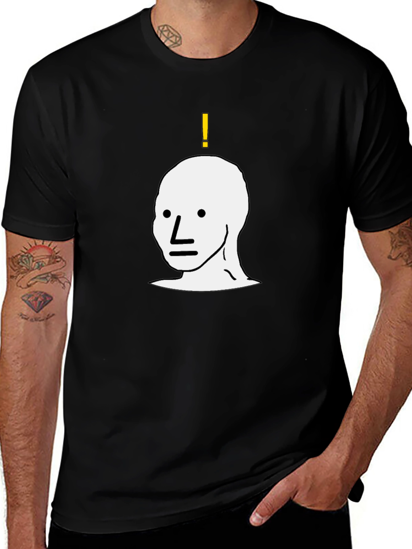 NPC Meme Graphic Tee - Black Cotton T-Shirt
