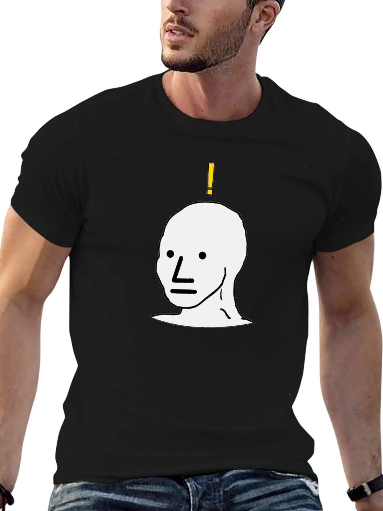 NPC Meme Graphic Tee - Black Cotton T-Shirt