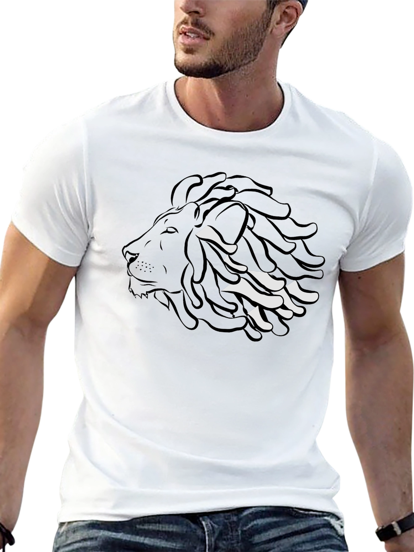 Rasta Lion Graphic Tee - Stylish Black T-Shirt
