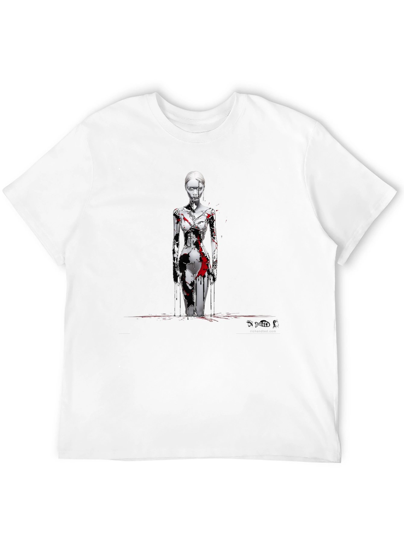 Artistic Graphic Print Black T-Shirt
