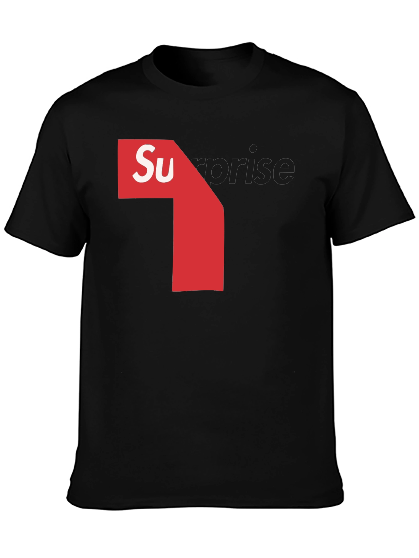 Mens Black T-Shirt with Surprise Graphic