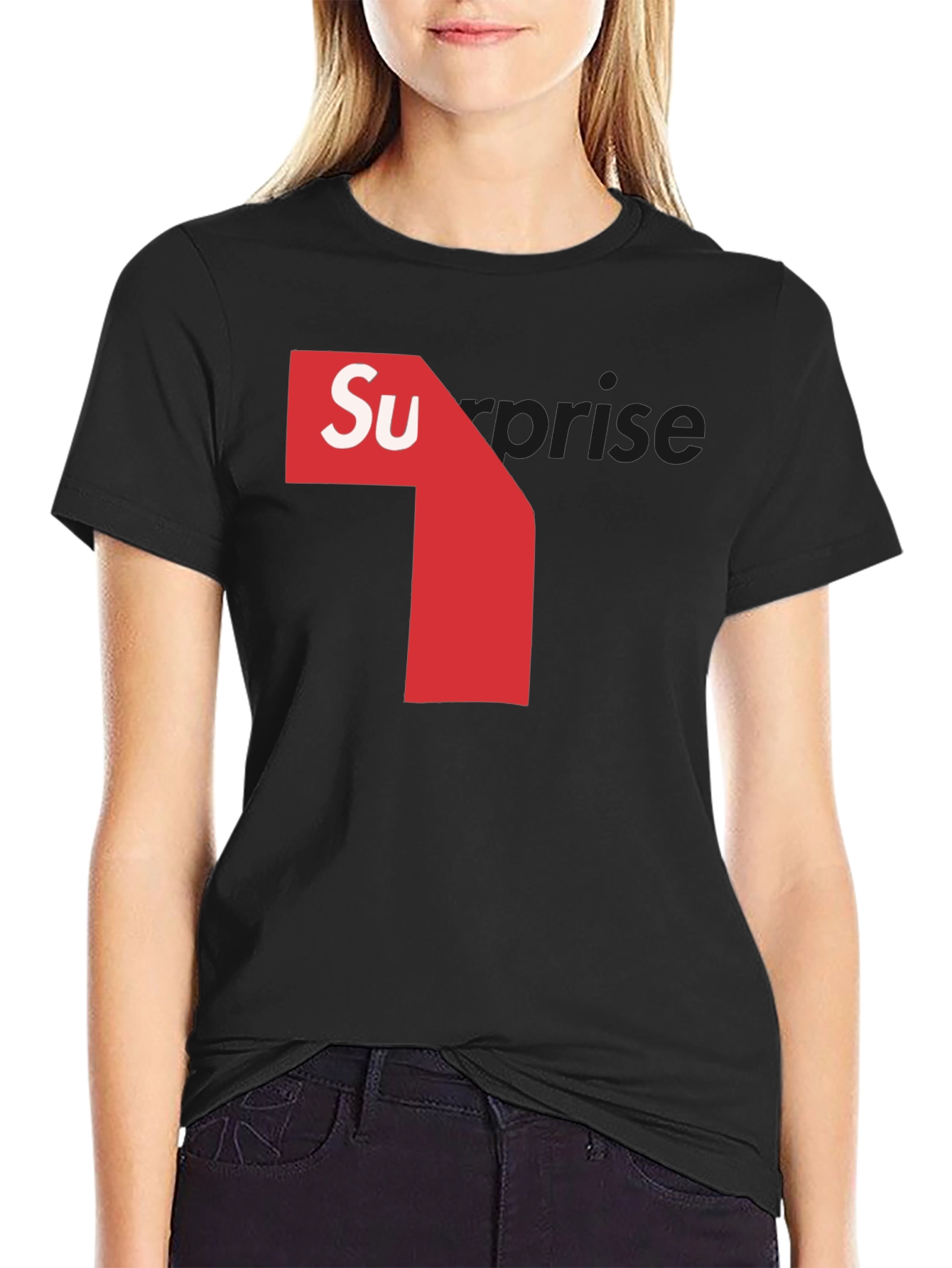 Mens Black T-Shirt with Surprise Graphic
