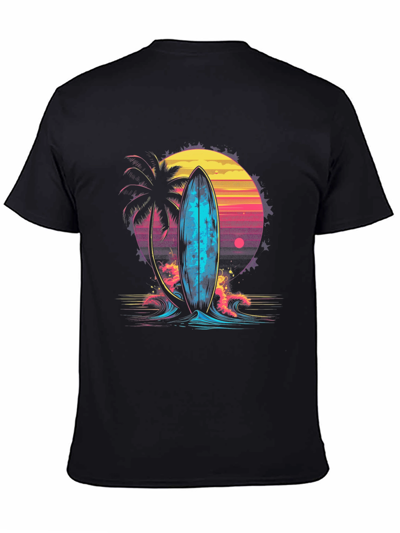 Retro Surfboard Graphic Tee - Beach Vibes T-Shirt