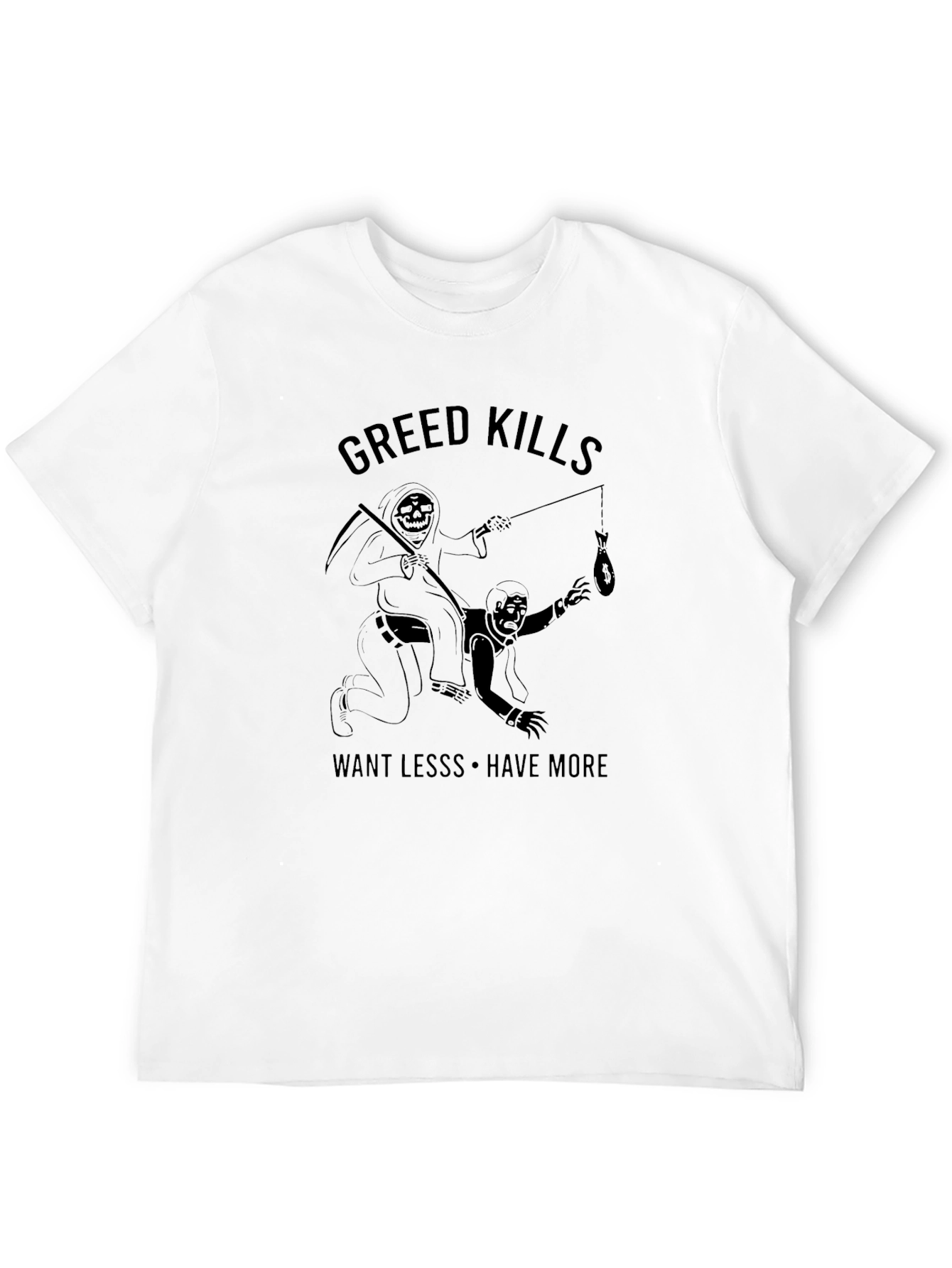 Greed Kills Graphic T-Shirt - Black