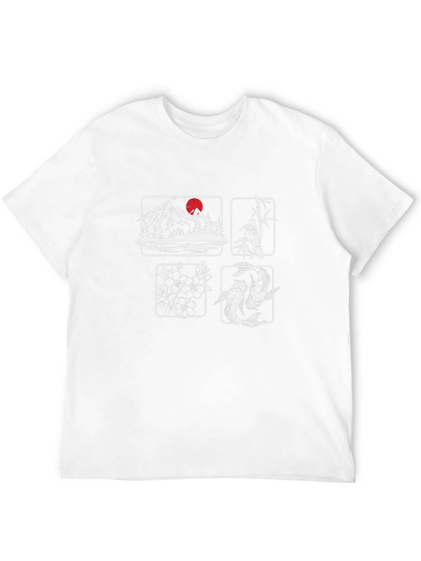 Japanese Art Inspired Graphic Print Black Tee