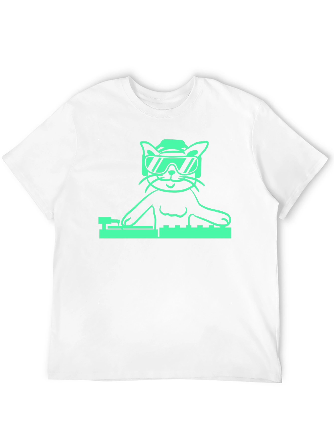 DJ Cat Graphic T-Shirt - Cool Cat Tee
