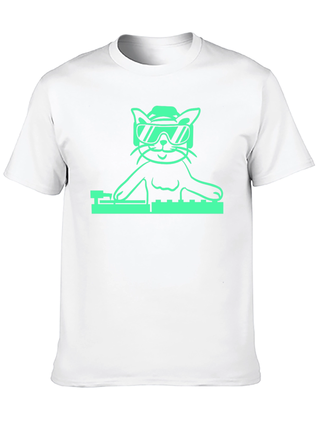 DJ Cat Graphic T-Shirt - Cool Cat Tee