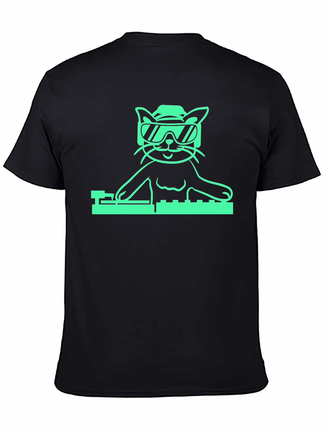 DJ Cat Graphic T-Shirt - Cool Cat Tee