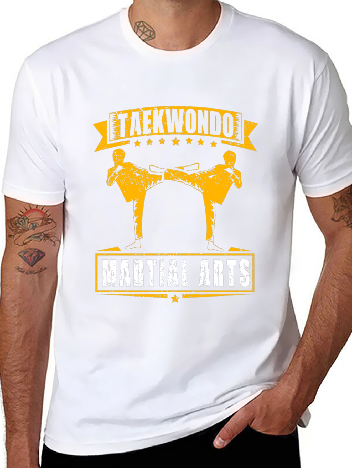 Taekwondo Martial Arts Graphic Tee - Black Cotton