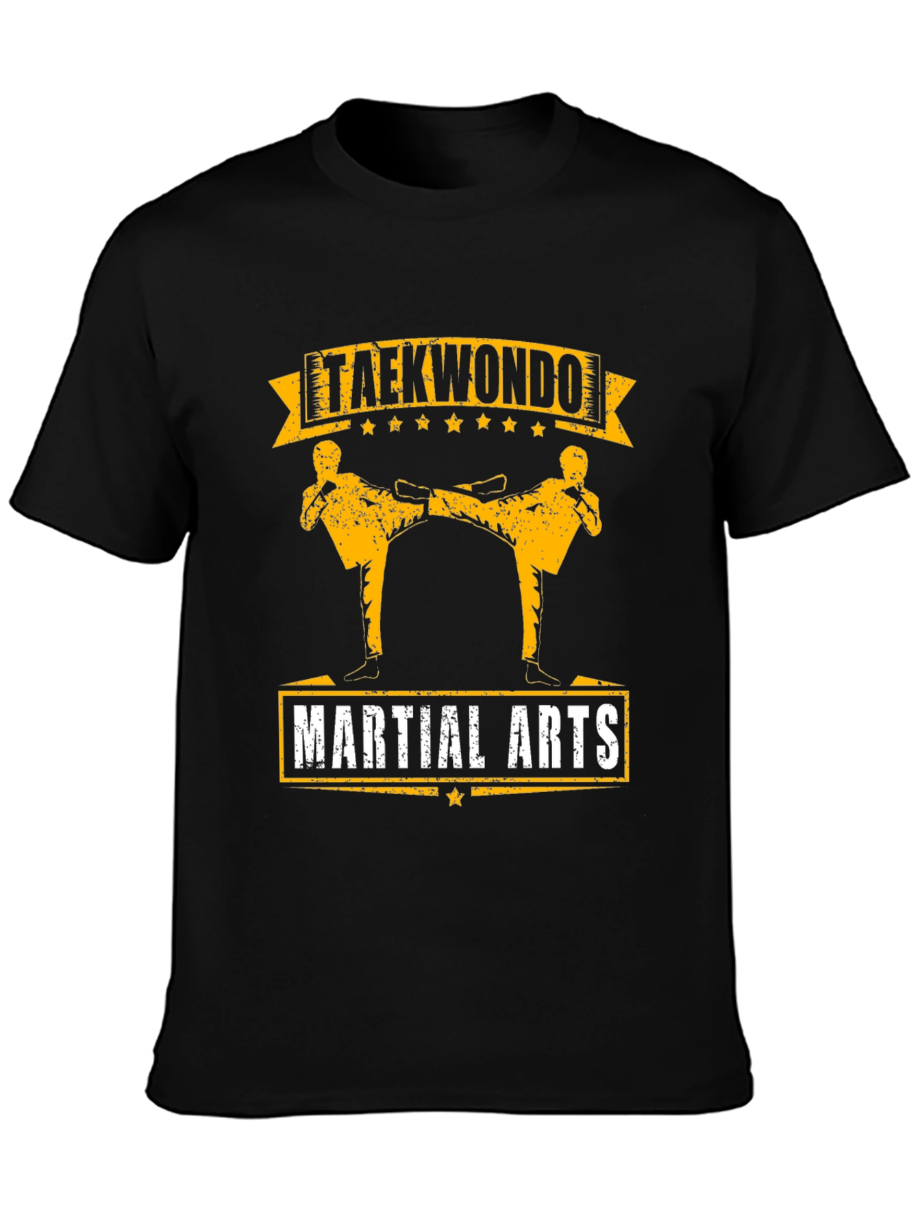 Taekwondo Martial Arts Graphic Tee - Black Cotton