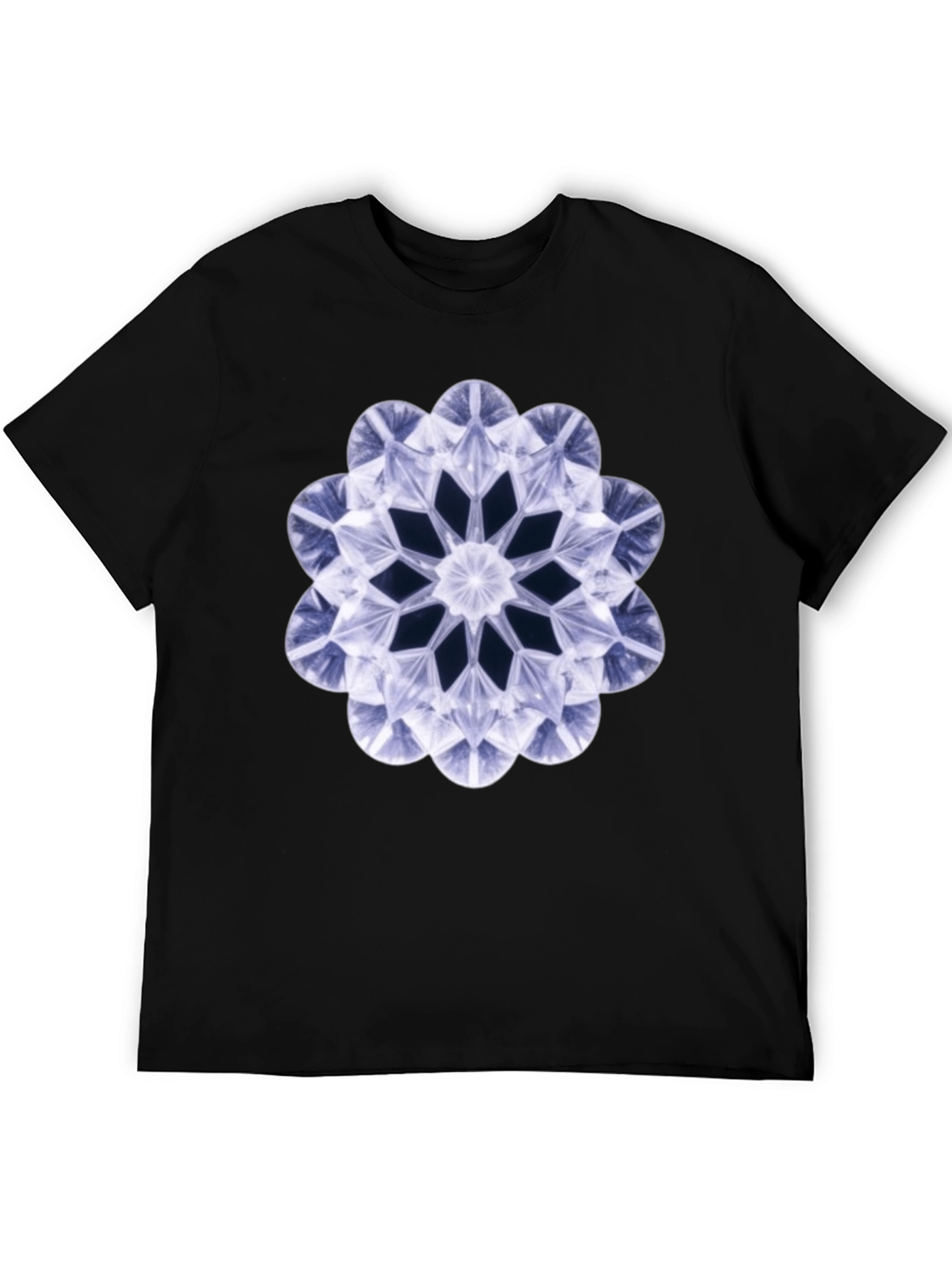 Geometric Diamond Flower T-Shirt - Bold Black Tee