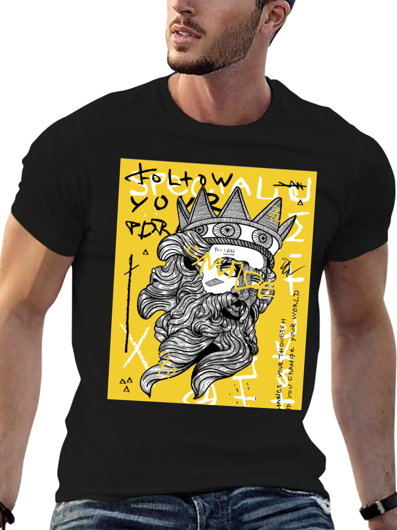 King Graphic Tee - Black T-Shirt with Bold Design