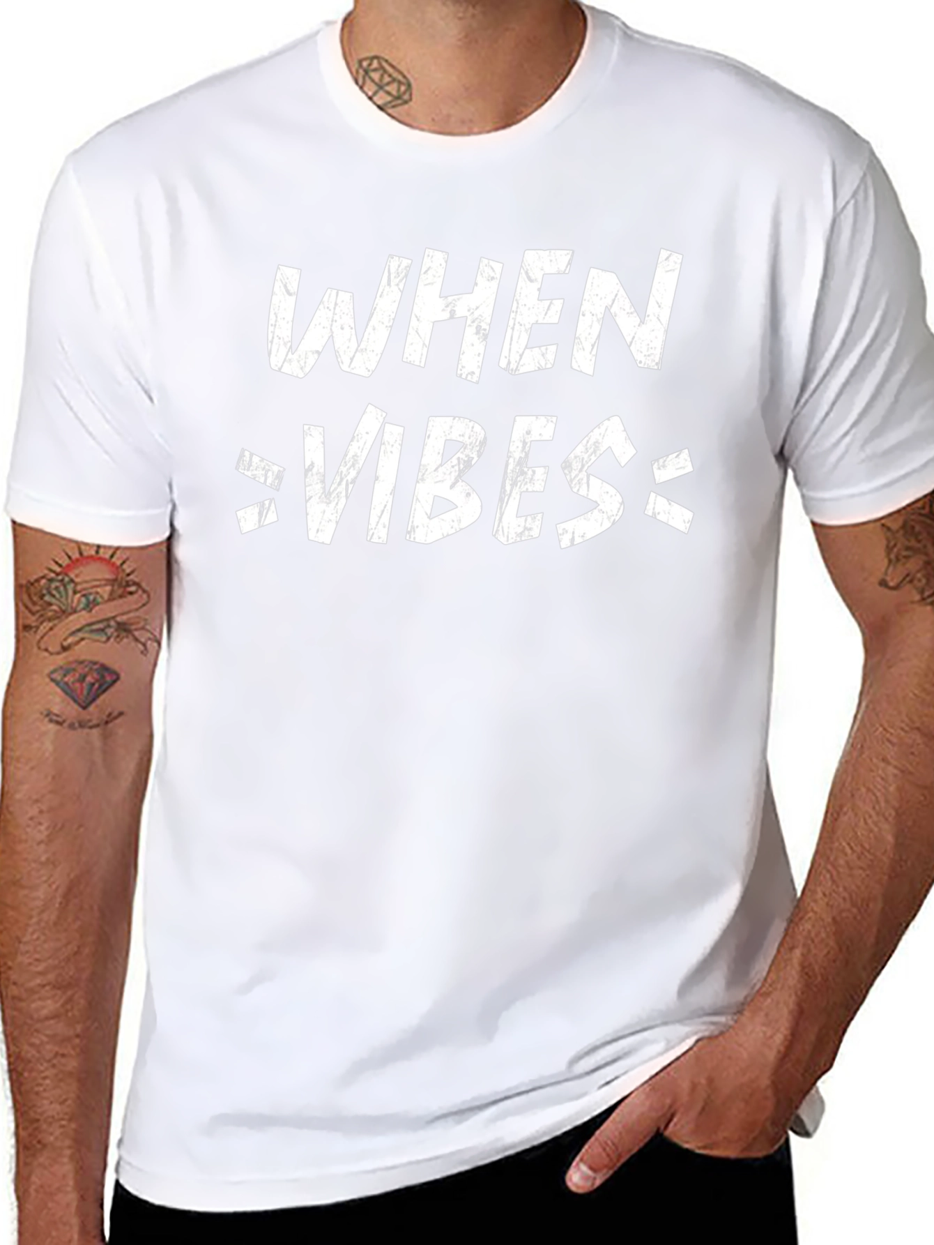 When Vibes Tee - Black Graphic T-Shirt