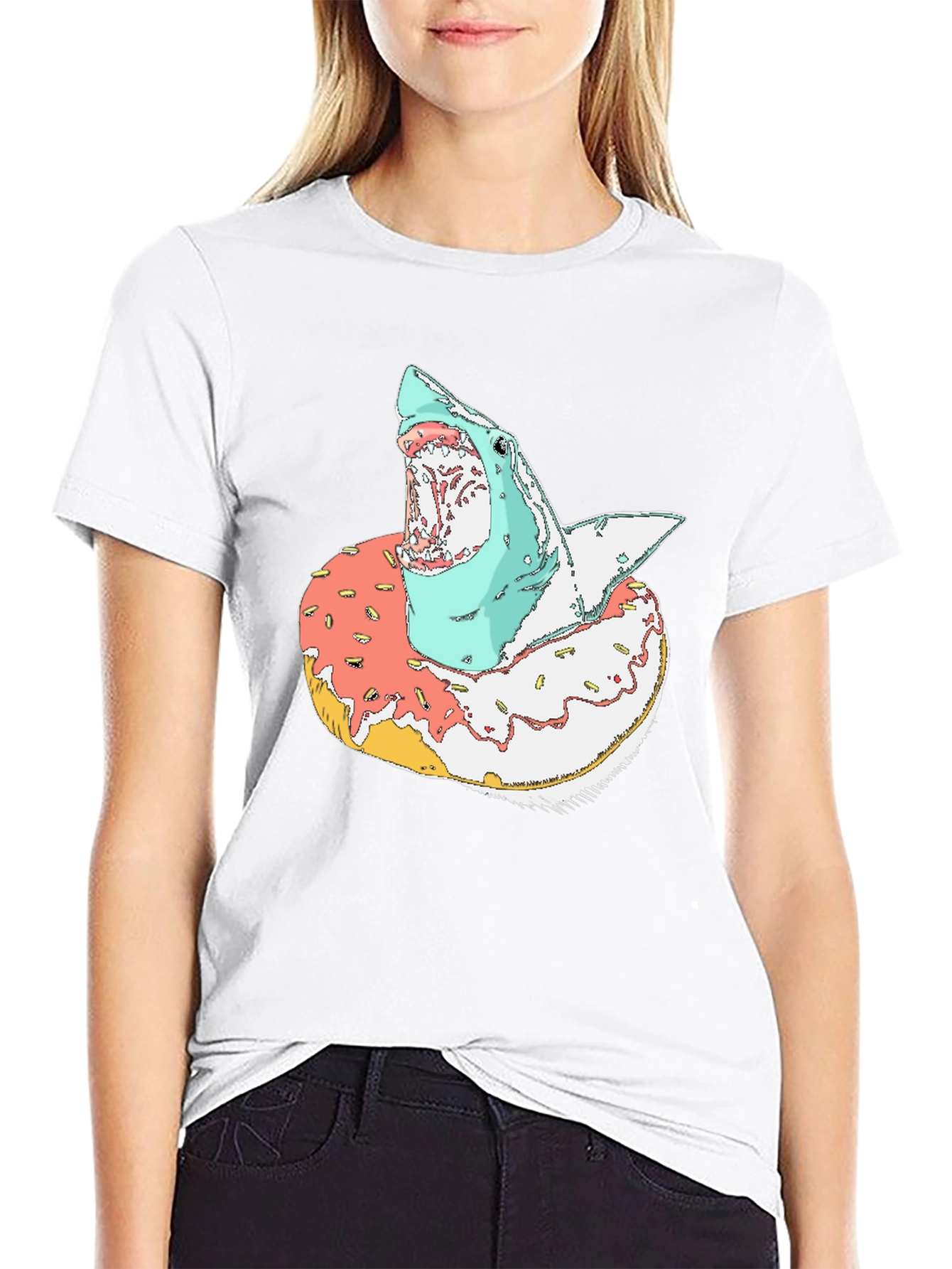 Shark Donut T-Shirt - Unique Graphic Tee