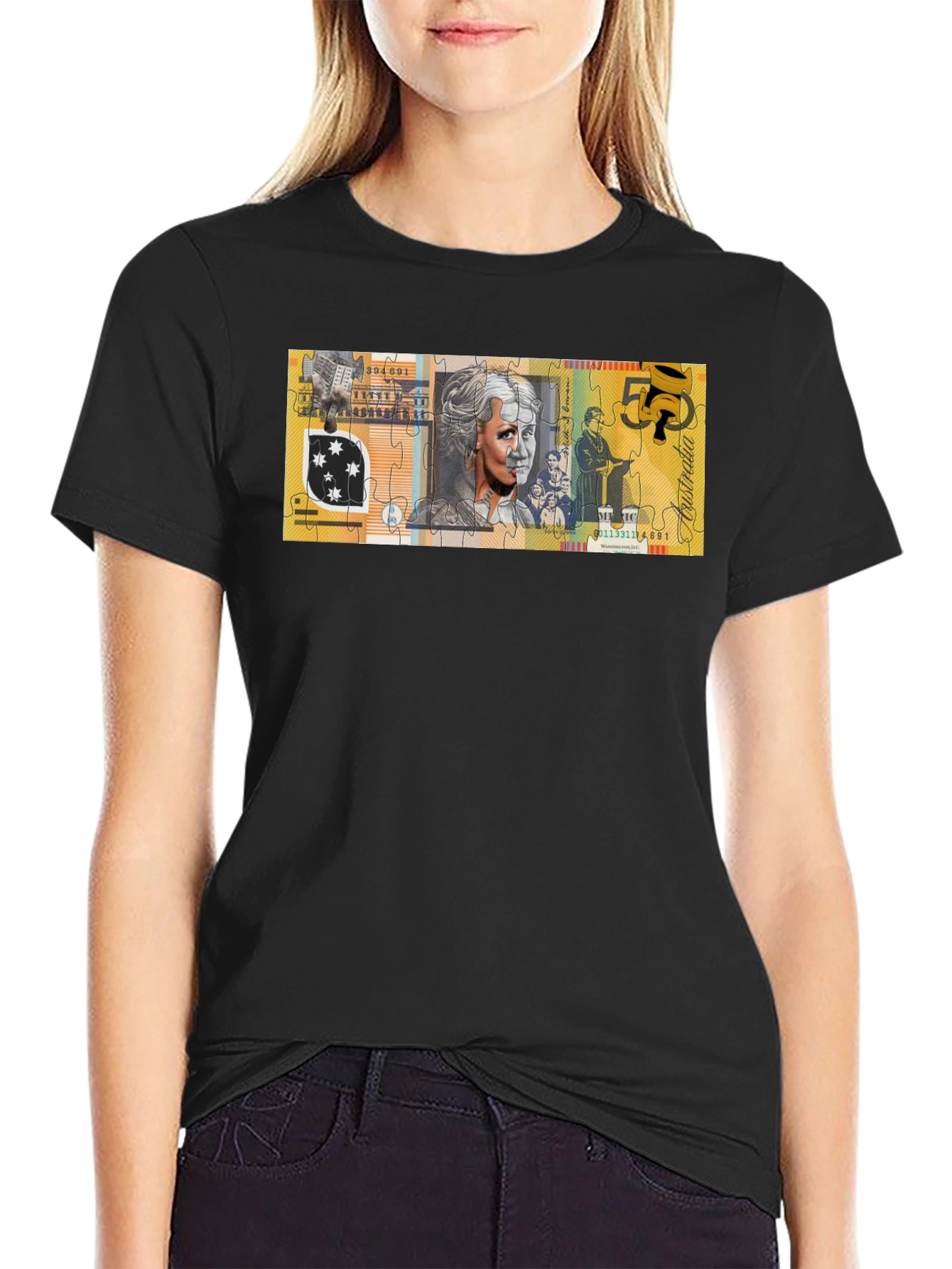 Australian $50 Note Puzzle Graphic T-Shirt