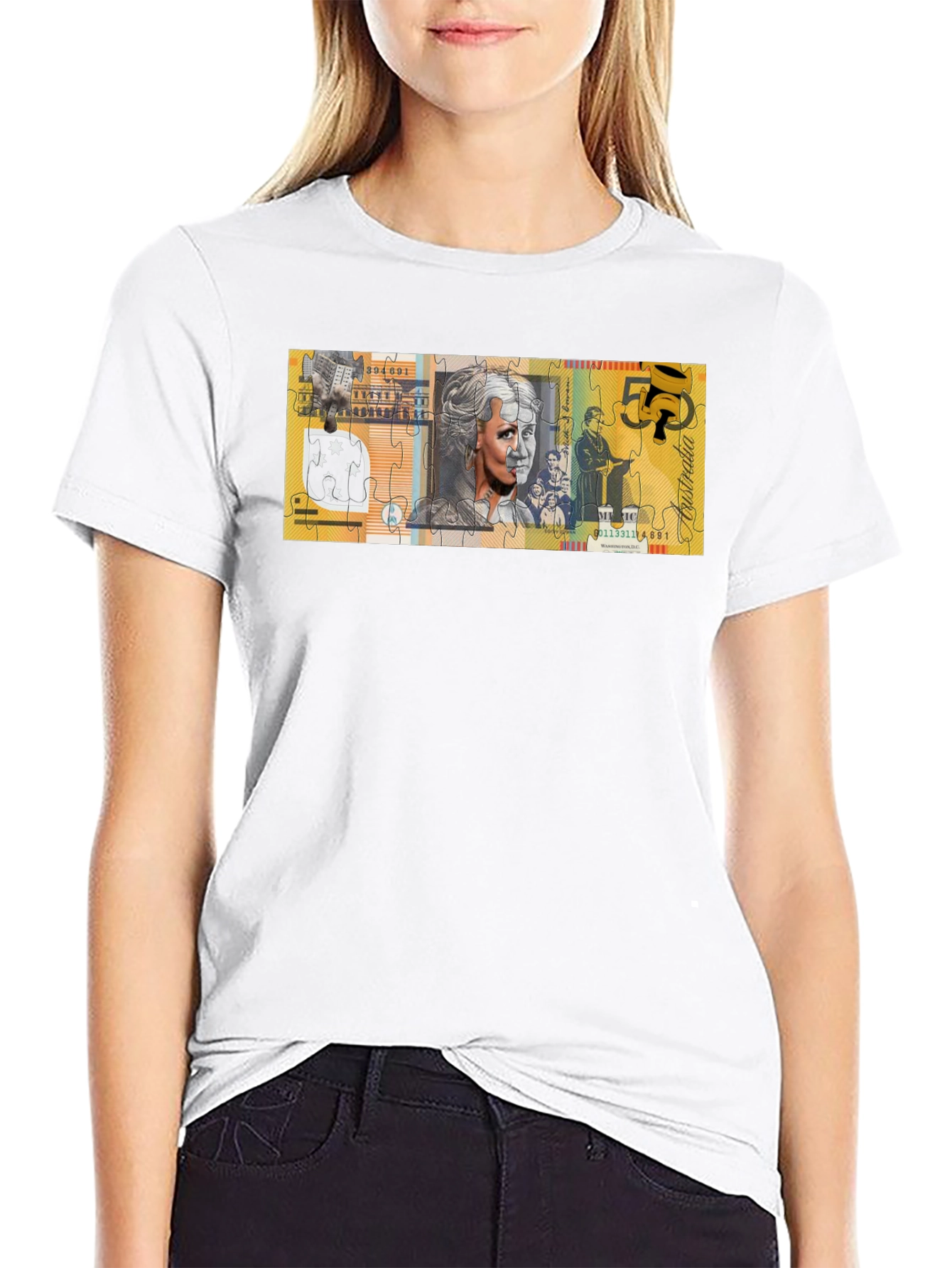 Australian $50 Note Puzzle Graphic T-Shirt