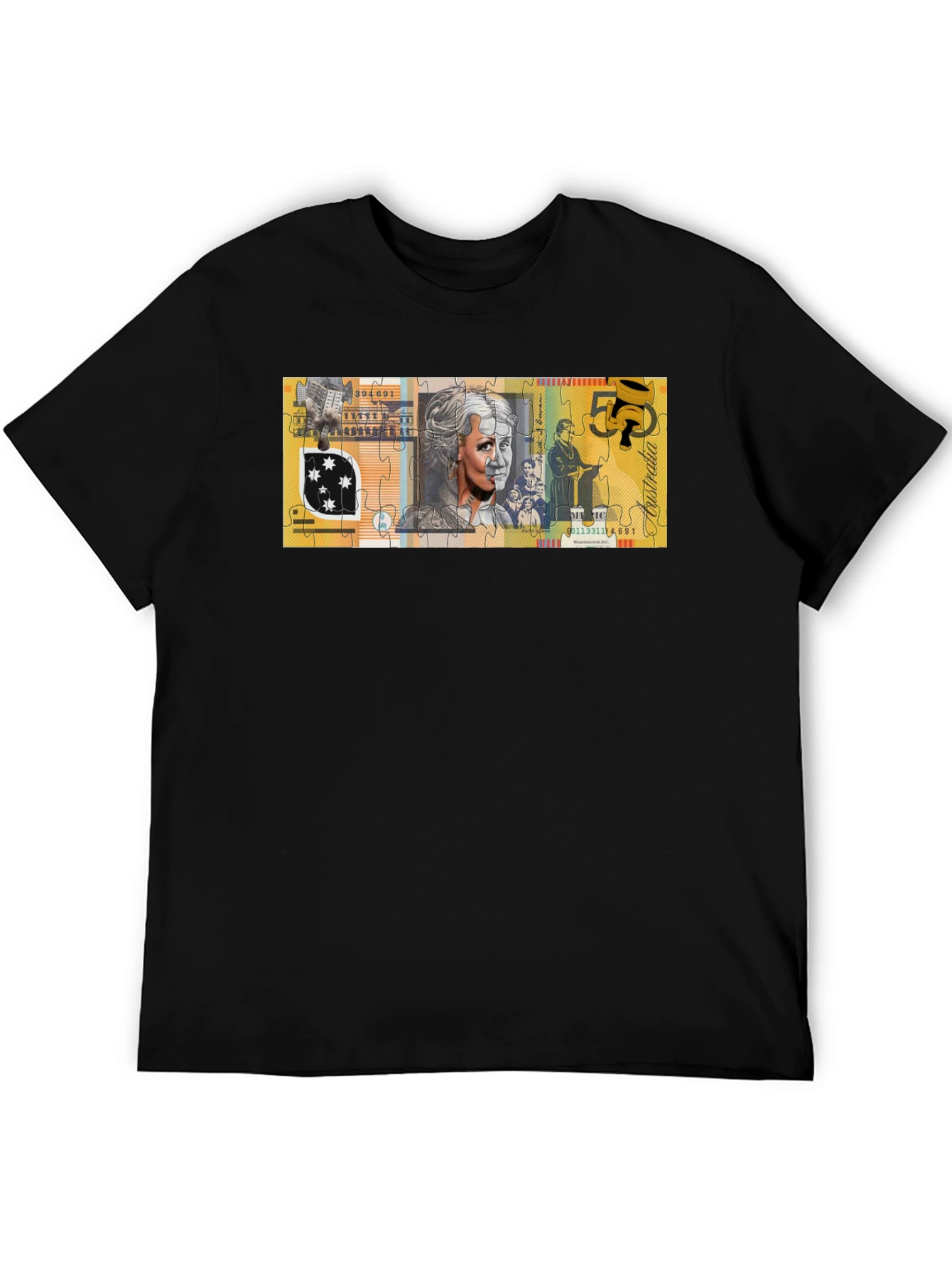 Australian $50 Note Puzzle Graphic T-Shirt