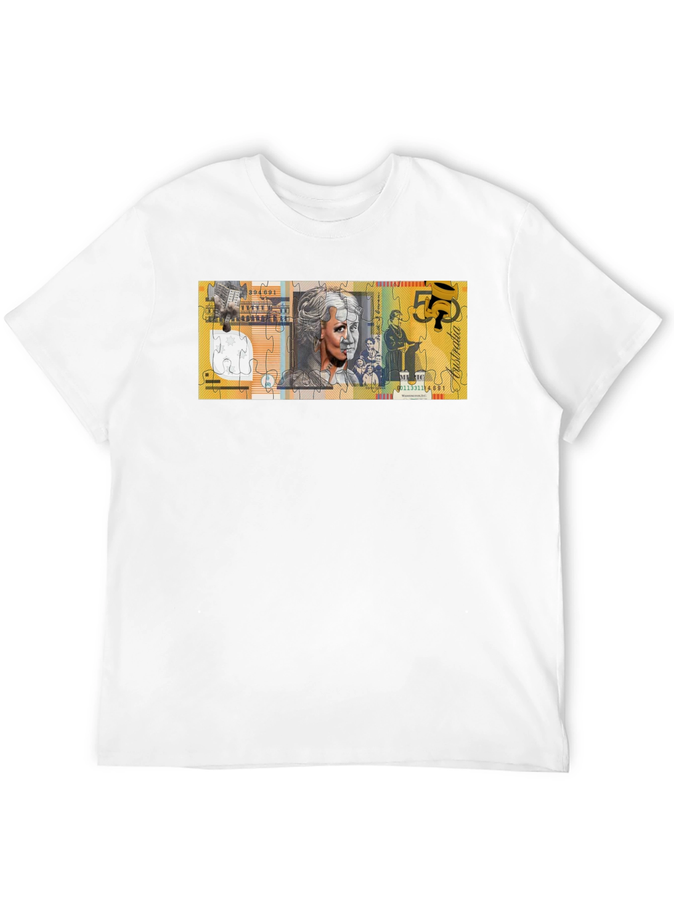 Australian $50 Note Puzzle Graphic T-Shirt