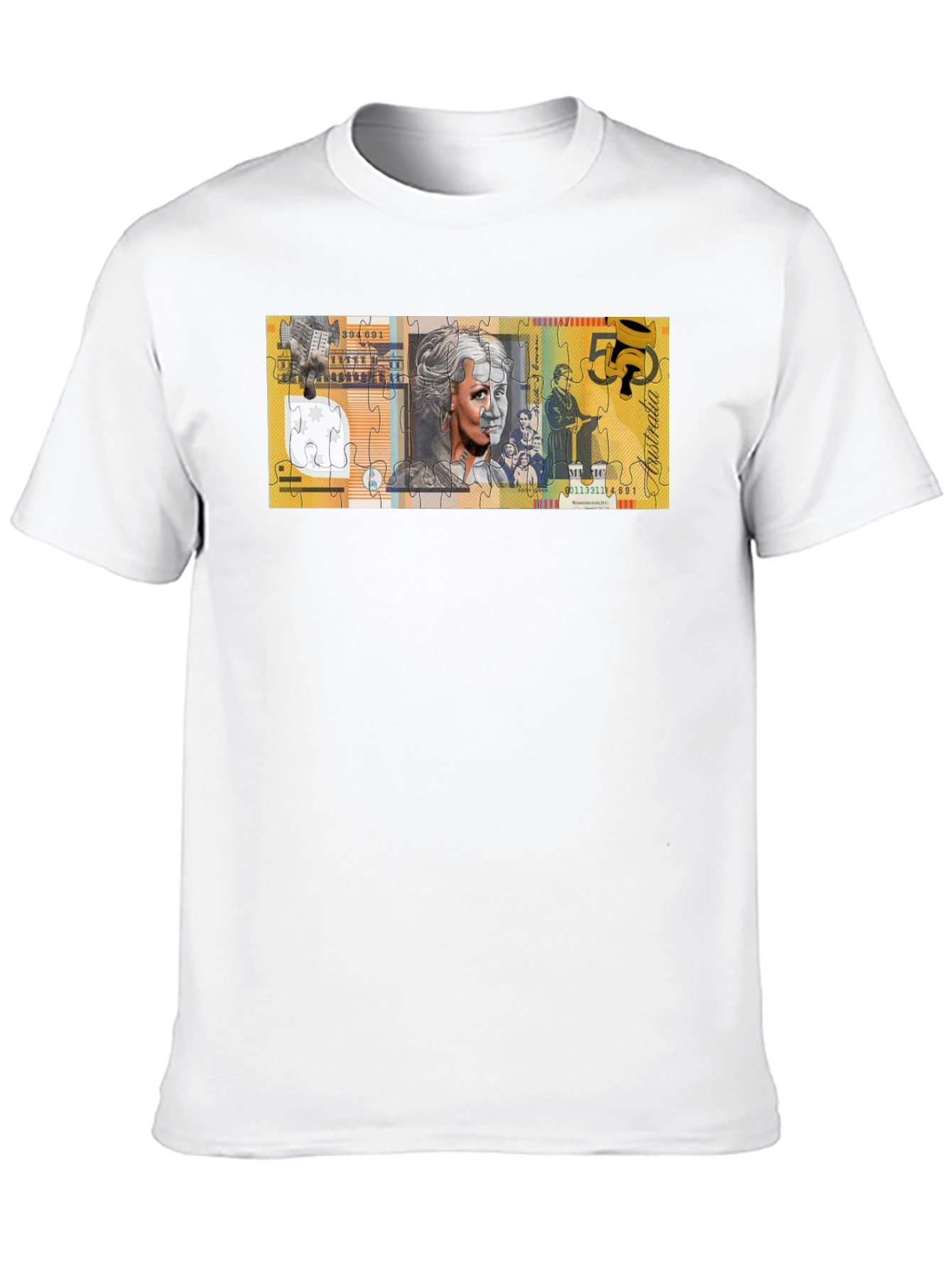Australian $50 Note Puzzle Graphic T-Shirt