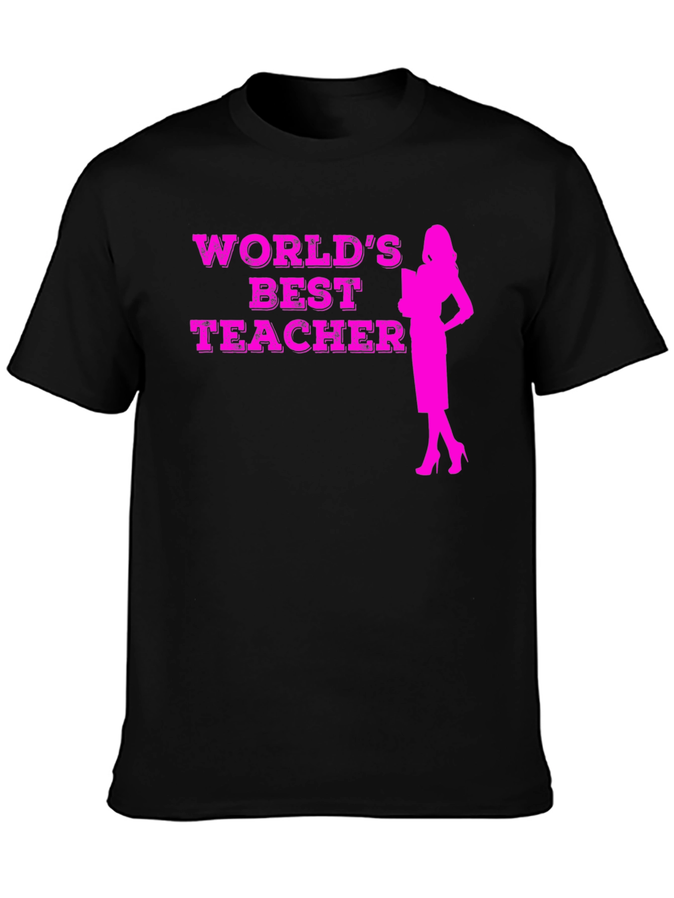 Worlds Best Teacher Graphic Tee - Black