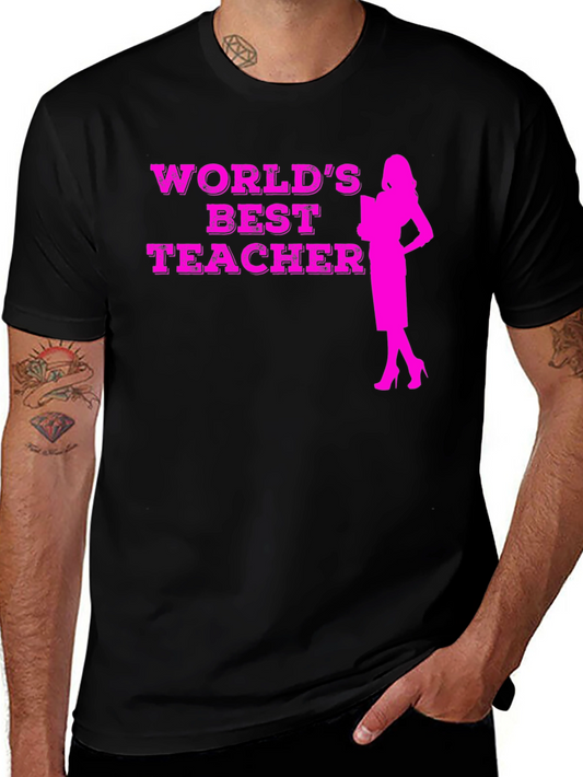 Worlds Best Teacher Graphic Tee - Black