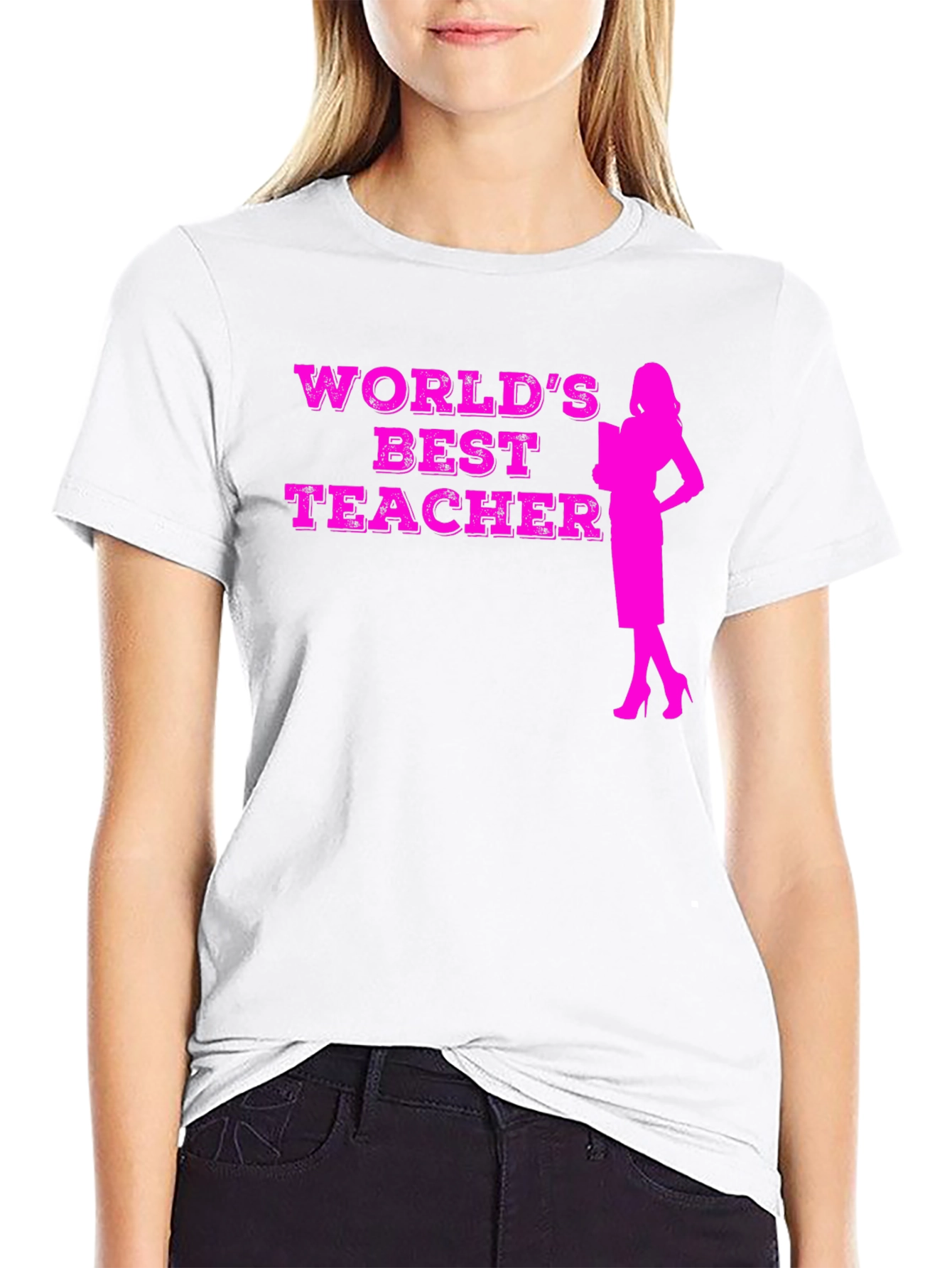 Worlds Best Teacher Graphic Tee - Black