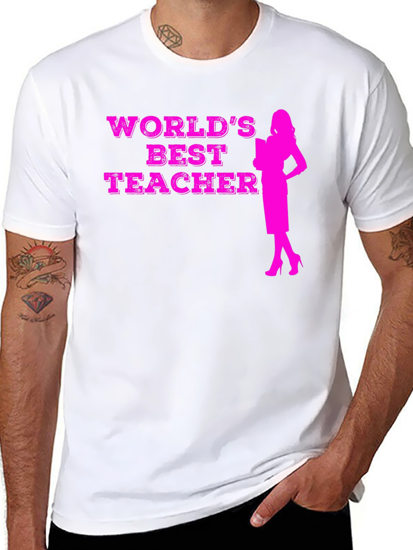 Worlds Best Teacher Graphic Tee - Black