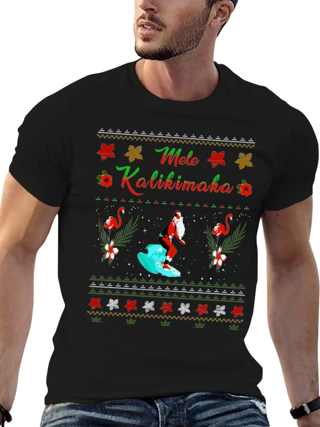 Mele Kalikimaka Santa Surfing T-Shirt