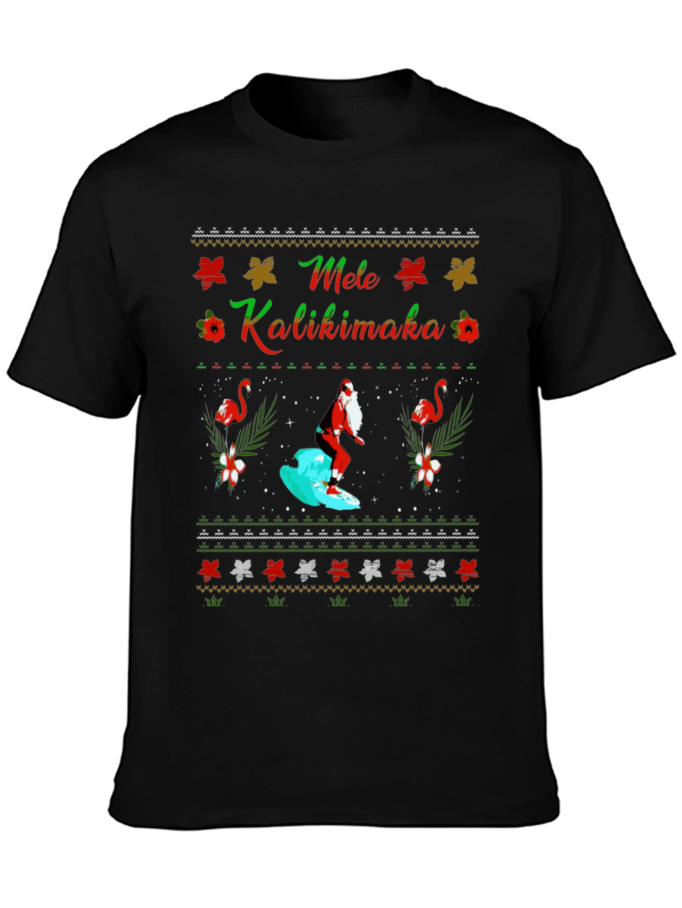 Mele Kalikimaka Santa Surfing T-Shirt