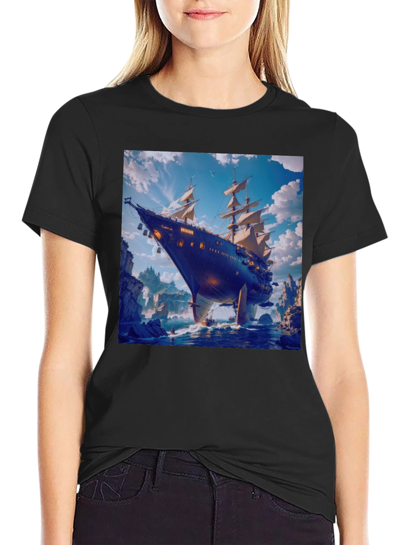 Steampunk Airship Graphic Tee